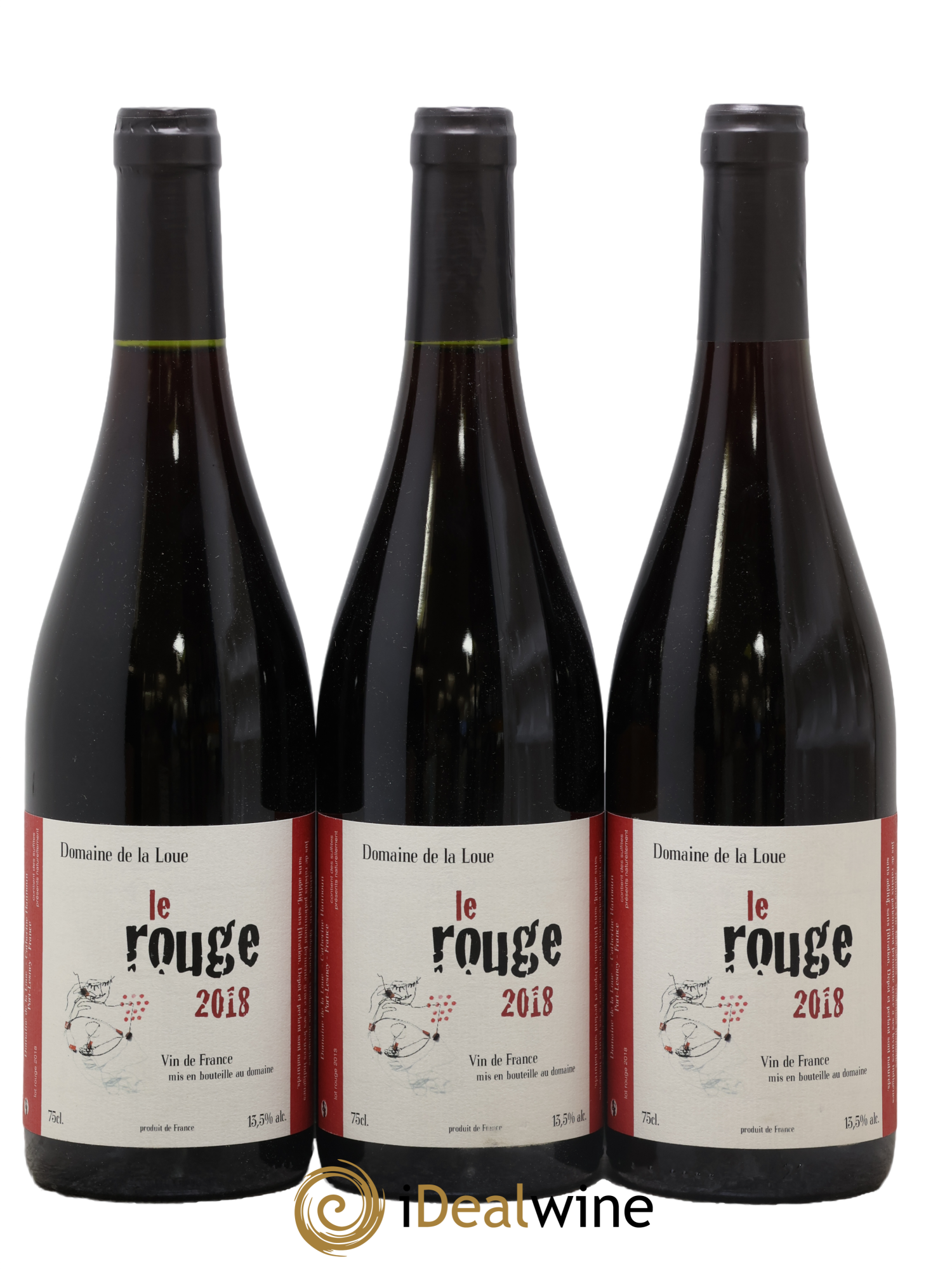 Vin de France Le Rouge Domaine de la Loue 2018 - Lot of 3 bottles - 0