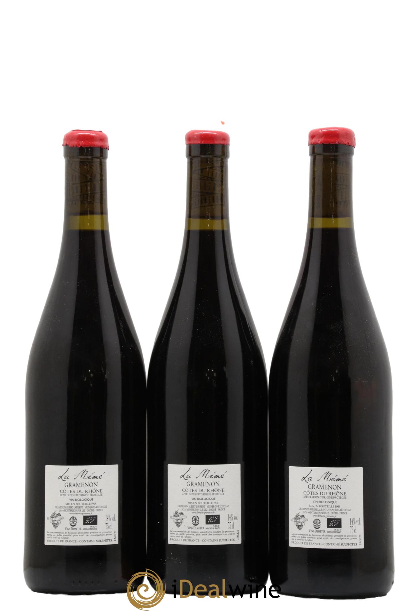 Côtes-du-Rhône La Mémé Ceps Centenaires Gramenon (Domaine) 2022 - Lot de 3 bouteilles - 1