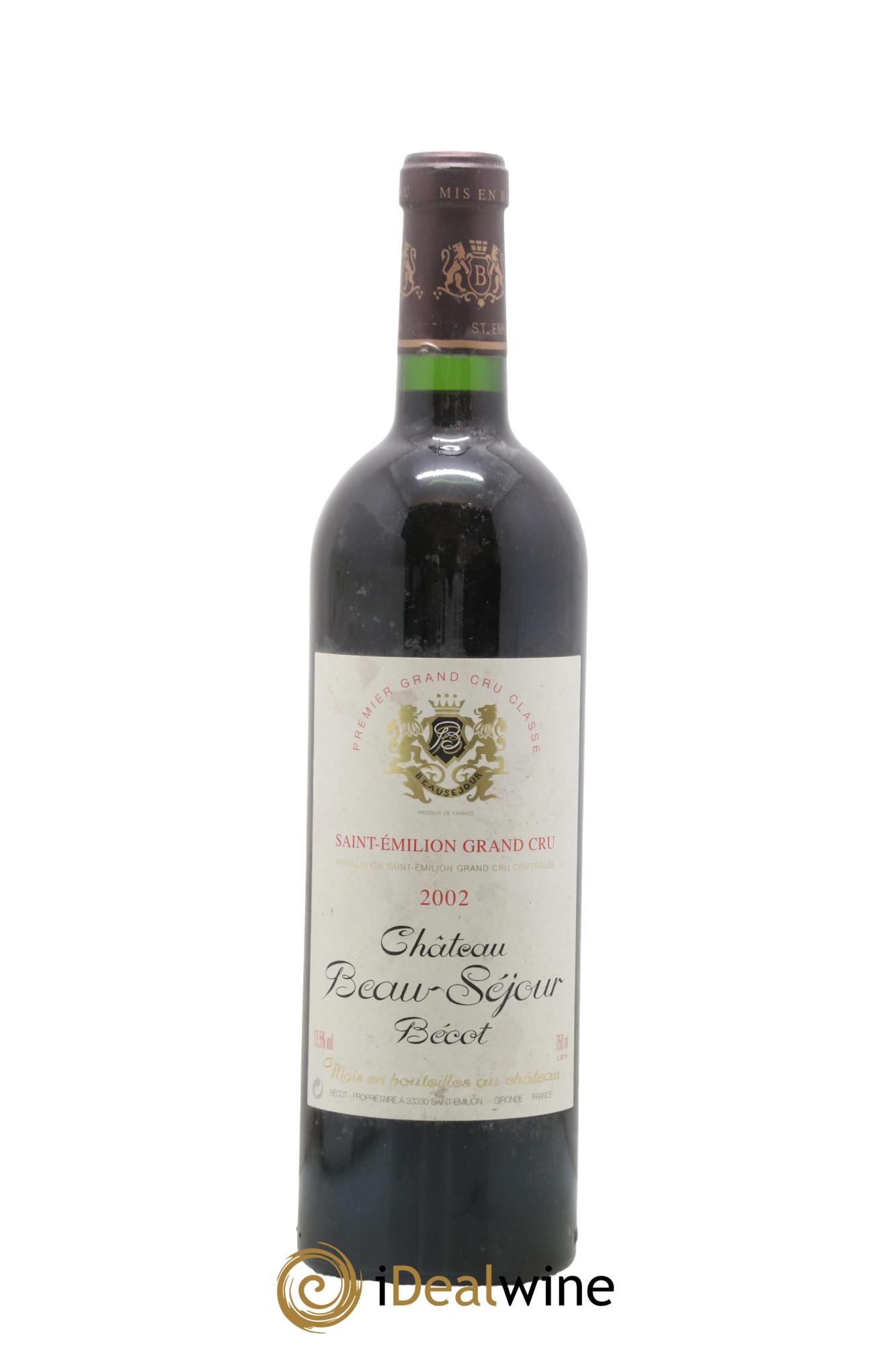 Château Beau-Séjour Bécot 1er Grand Cru Classé B 2002 - Lotto di 1 bottiglia - 0
