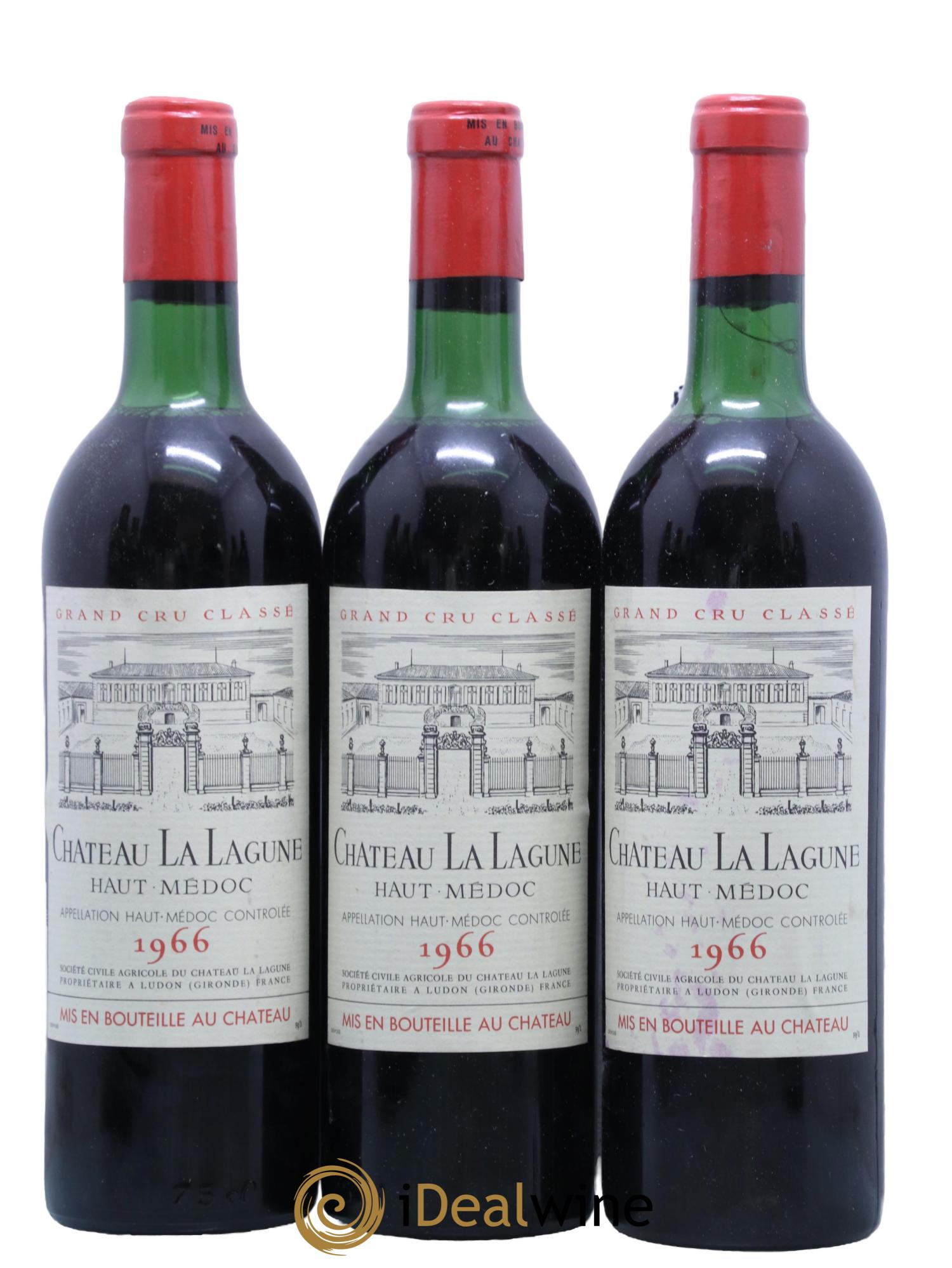 Château la Lagune 3ème Grand Cru Classé 1966 - Lot de 3 bouteilles - 0