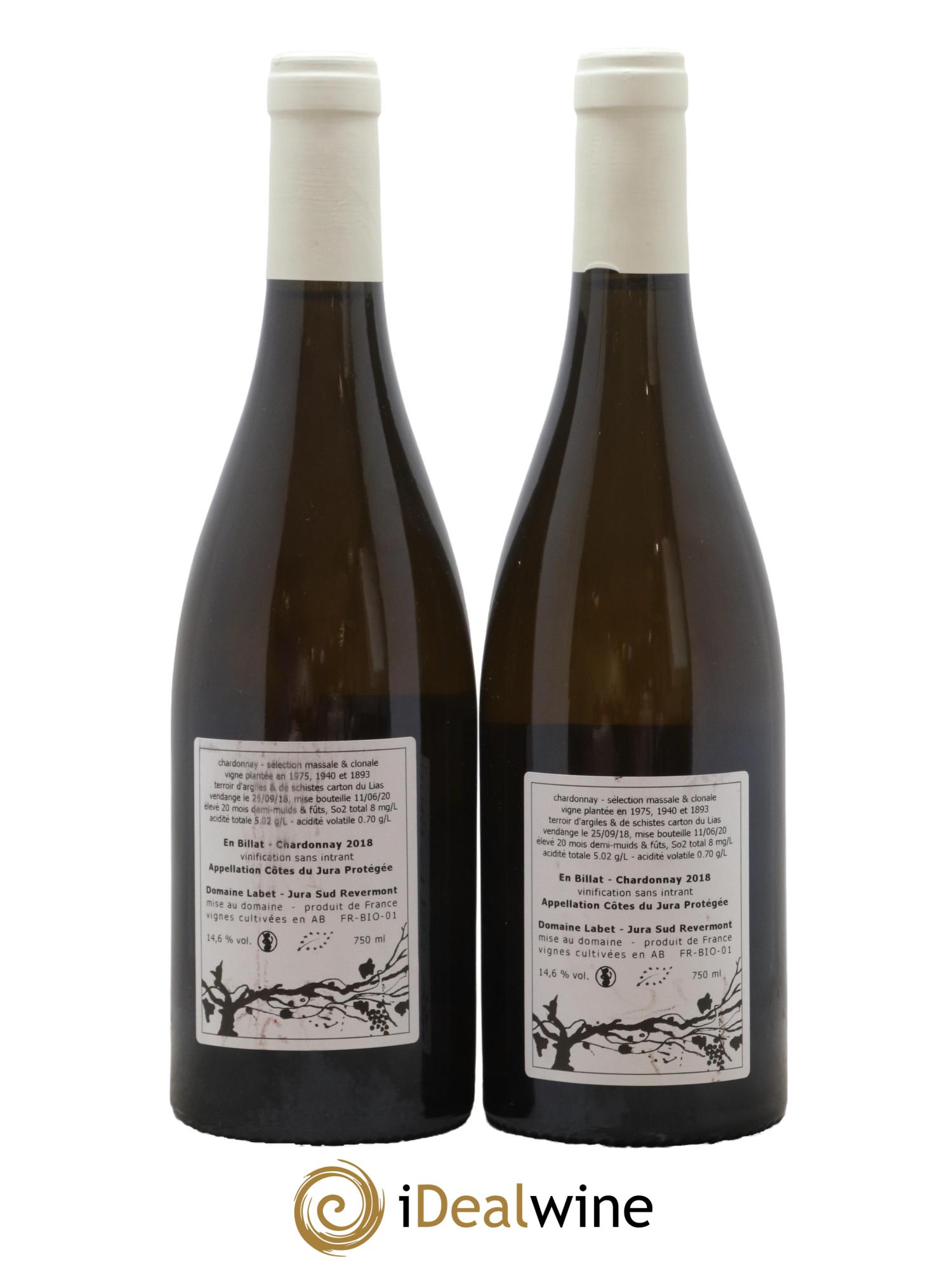 Côtes du Jura Chardonnay En Billat Labet (Domaine) 2018 - Lot de 2 bouteilles - 1
