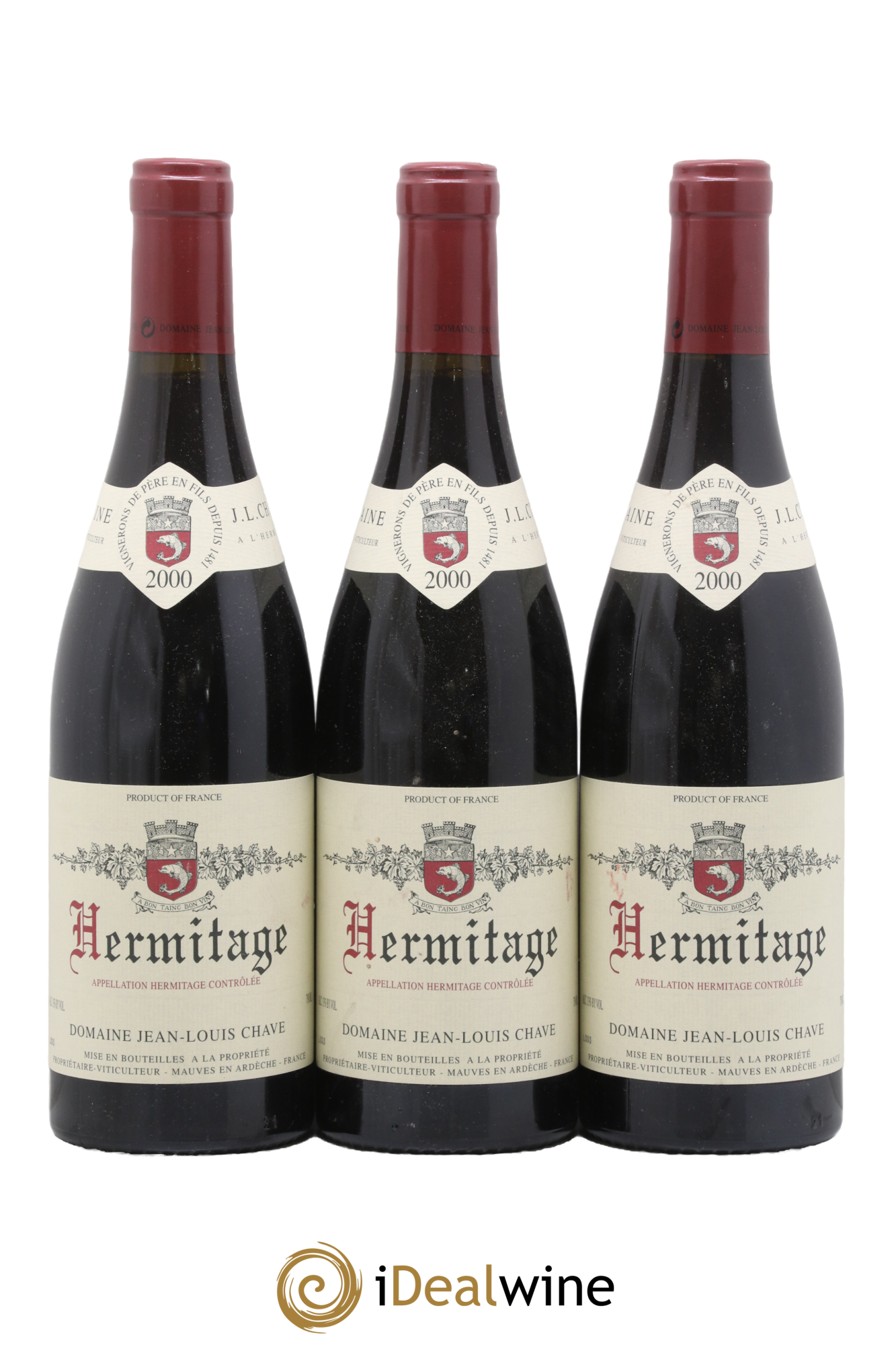 Hermitage Jean-Louis Chave 2000 - Lot of 3 bottles - 0