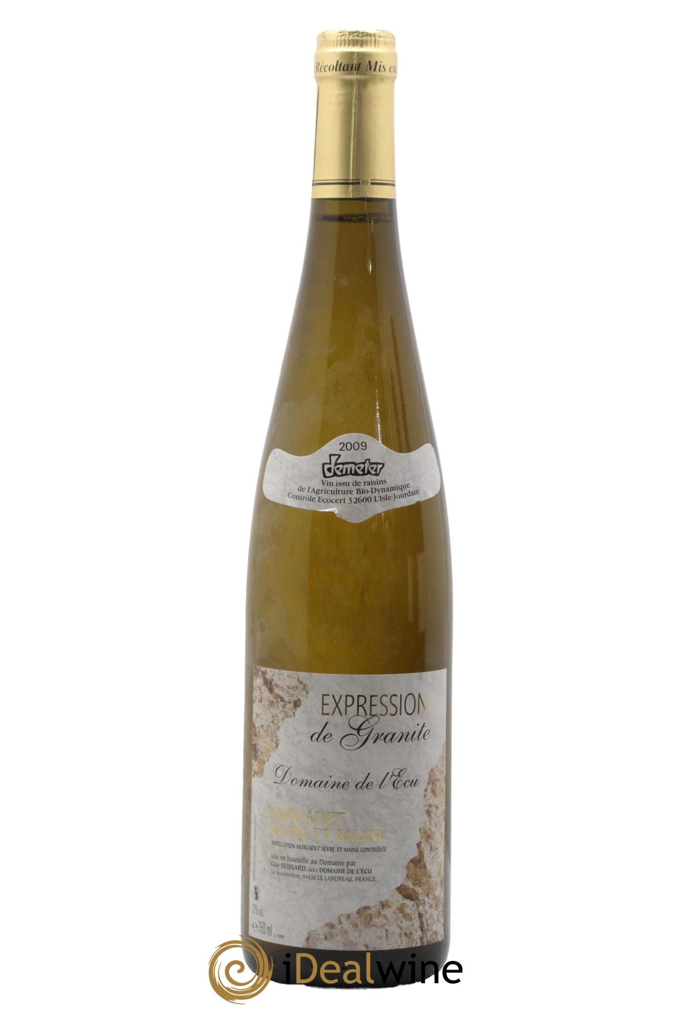 Vin de France (anciennement Muscadet-Sèvre-et-Maine) Expression de Granite Domaine de L'Ecu 2009 - Lot of 1 bottle - 0