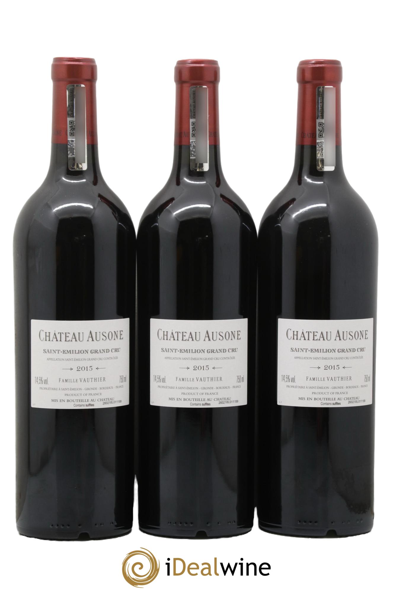 Château Ausone 1er Grand Cru Classé A 2015 - Lot de 3 bouteilles - 1