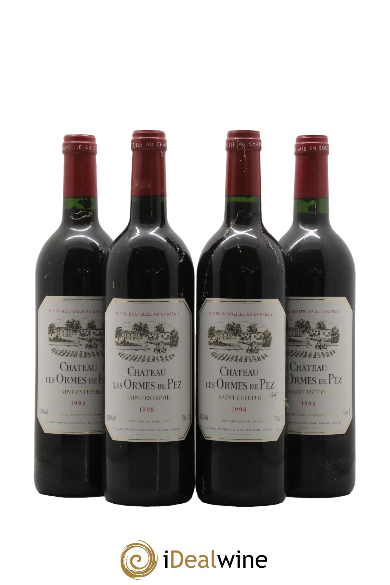 Château les Ormes de Pez 1998 - Lot of 4 bottles - 0