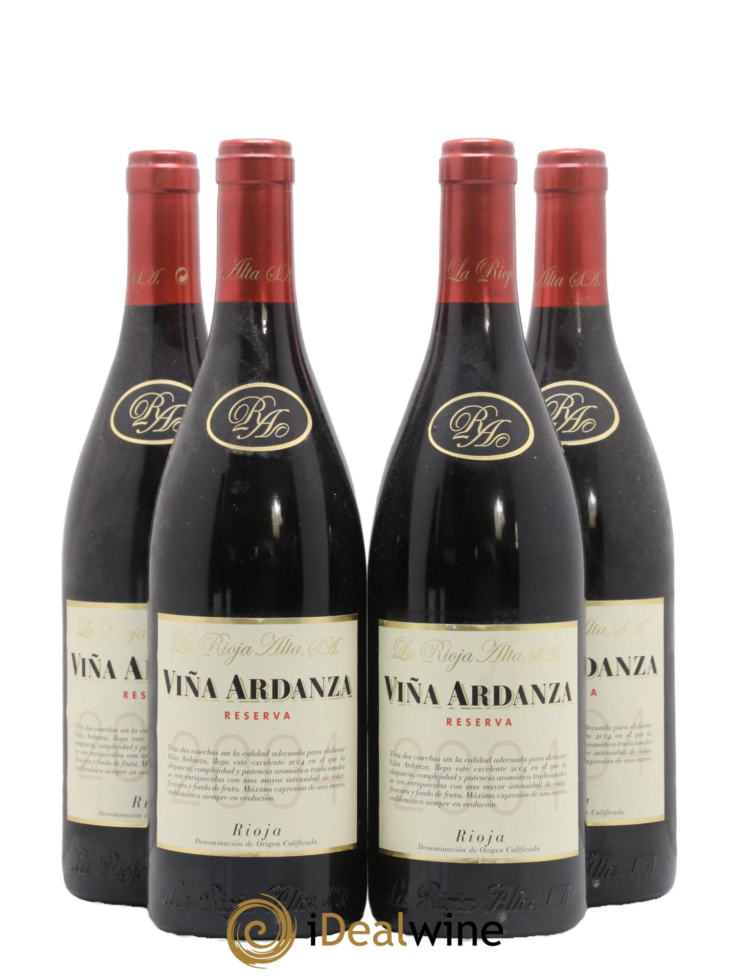 Rioja DOCa Vina Ardanza Reserva La Rioja Alta 2004 - Posten von 4 Flaschen - 0