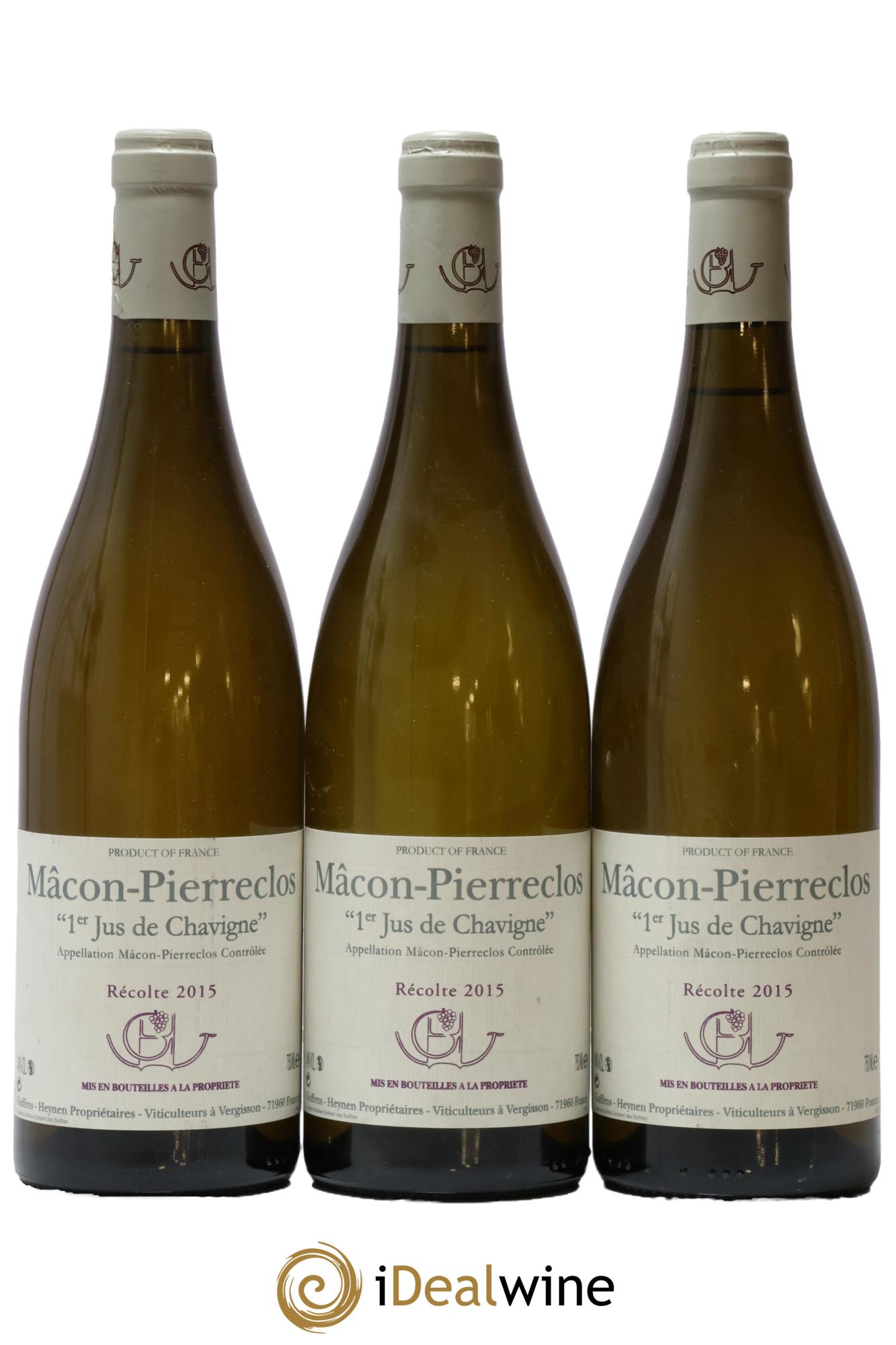 Mâcon Pierreclos 1er Jus de Chavigne Guffens-Heynen 2015 - Lot de 3 bouteilles - 0
