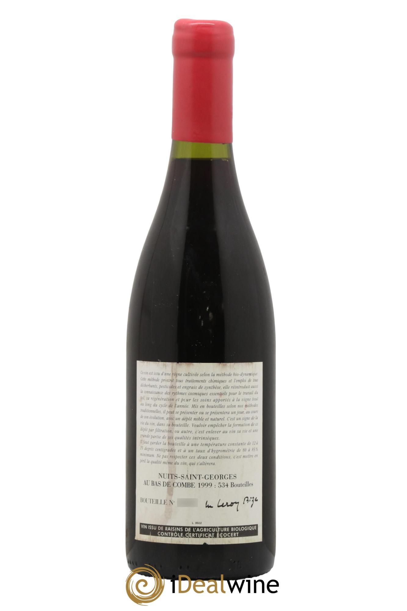 Nuits-Saint-Georges Bas de Combes Leroy (Domaine) 1999 - Lotto di 1 bottiglia - 1
