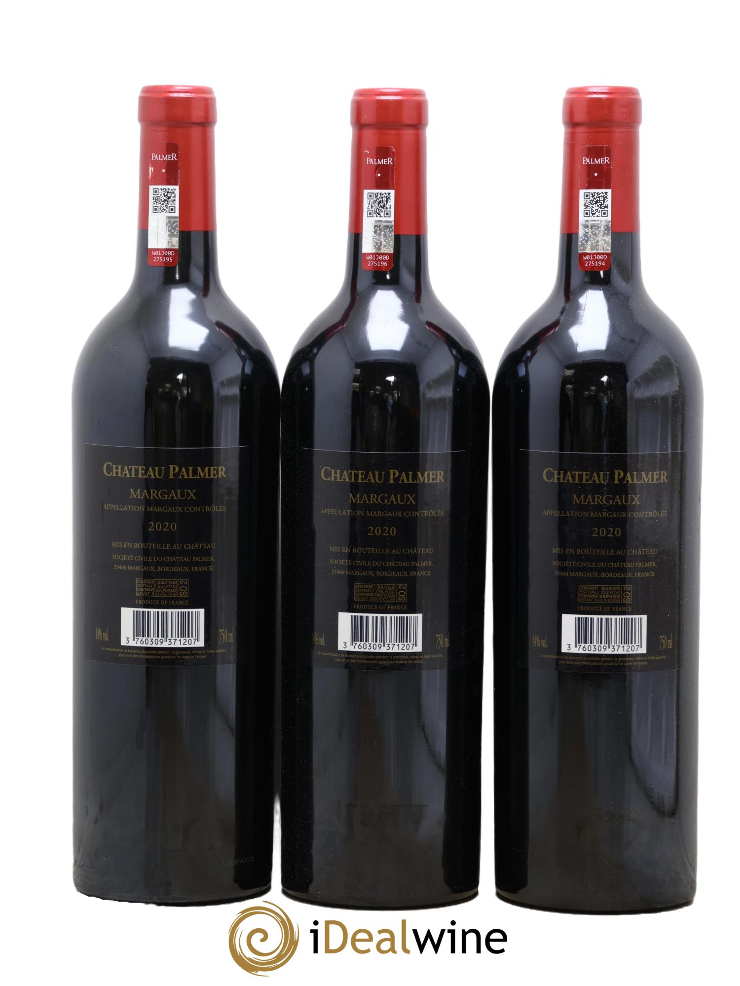 Château Palmer 3ème Grand Cru Classé 2020 - Posten von 3 Flaschen - 1