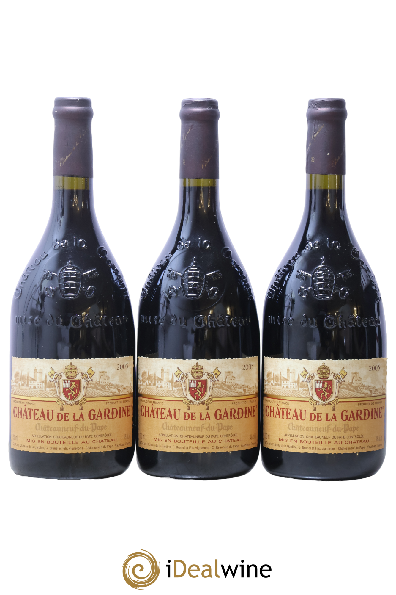 Châteauneuf-du-Pape Château de La Gardine Famille Brunel 2005 - Lot de 3 bouteilles - 0
