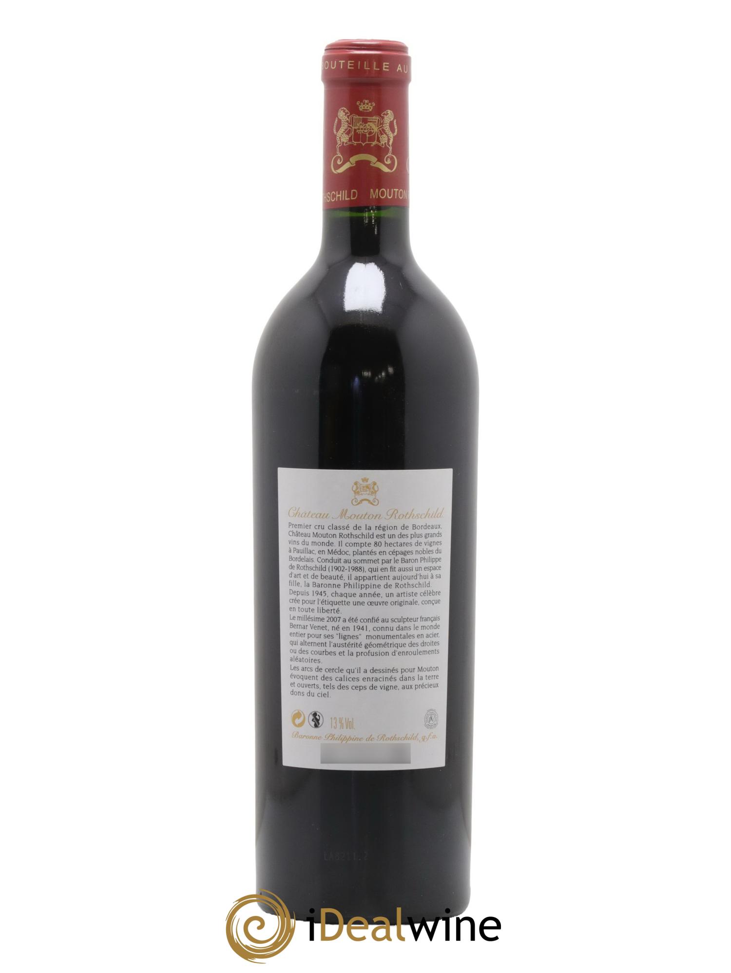 Château Mouton Rothschild 1er Grand Cru Classé 2007 - Lot de 1 bouteille - 1