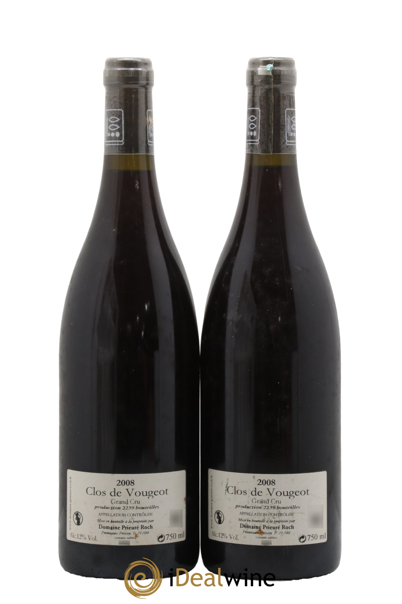 Clos de Vougeot Grand Cru Prieuré Roch 2008 - Lot de 2 bouteilles - 1