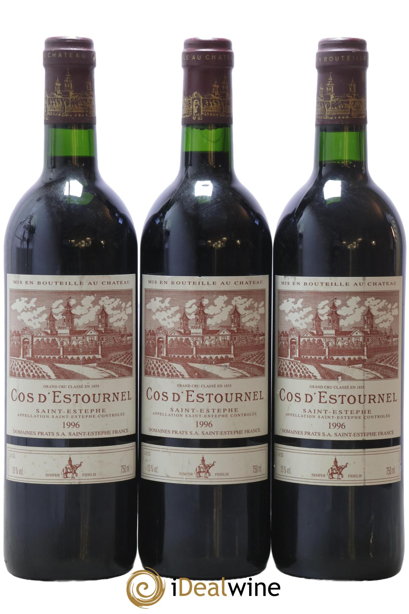 Cos d'Estournel 2ème Grand Cru Classé 1996 - Lotto di 3 bottiglie - 0