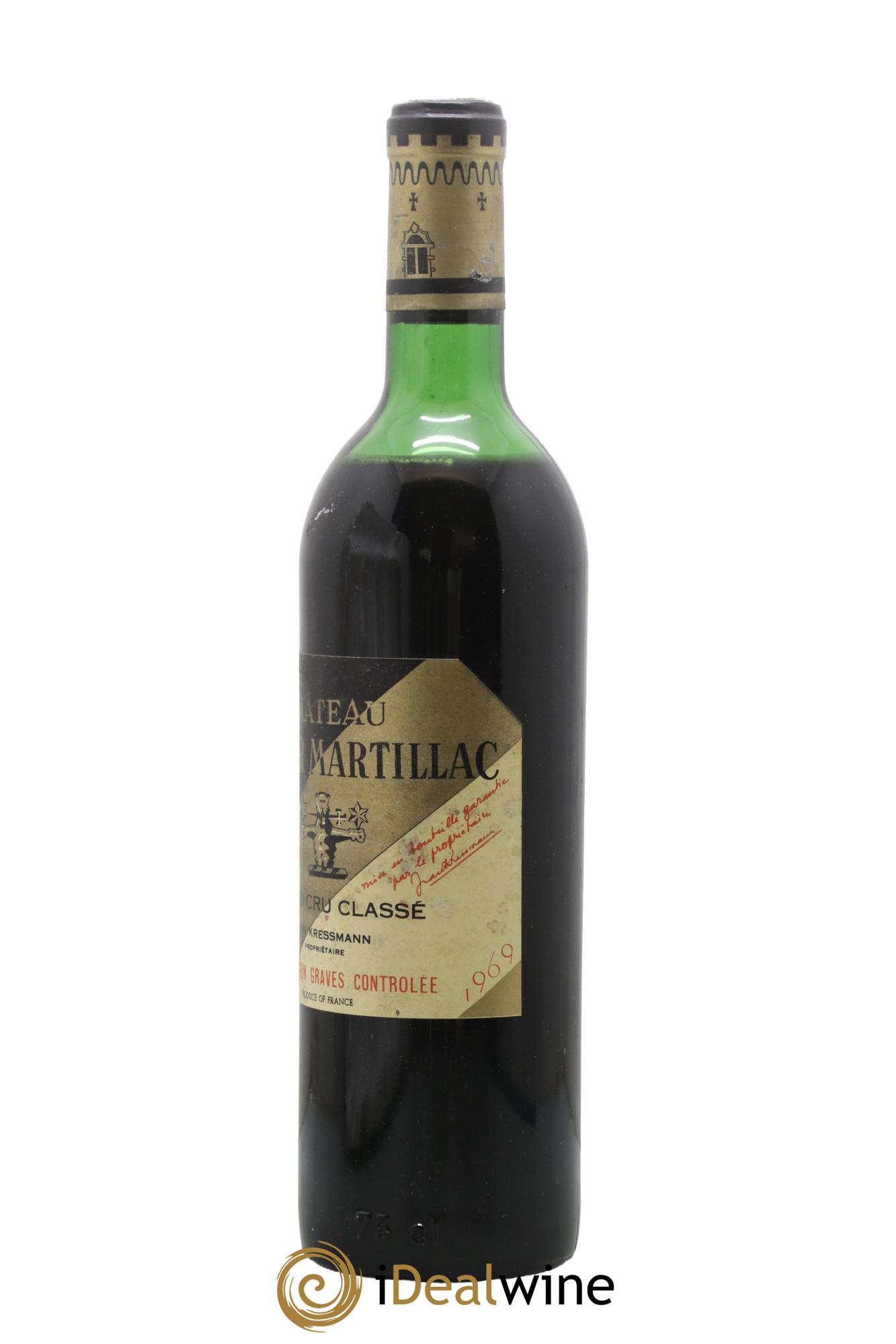 Château Latour-Martillac Cru Classé de Graves 1969 - Posten von 1 Flasche - 1