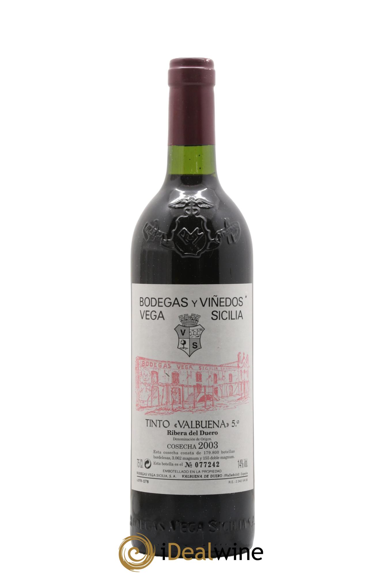 Ribera Del Duero DO Vega Sicilia Valbuena 5 ano Famille Alvarez 2003 - Lot of 1 bottle - 0