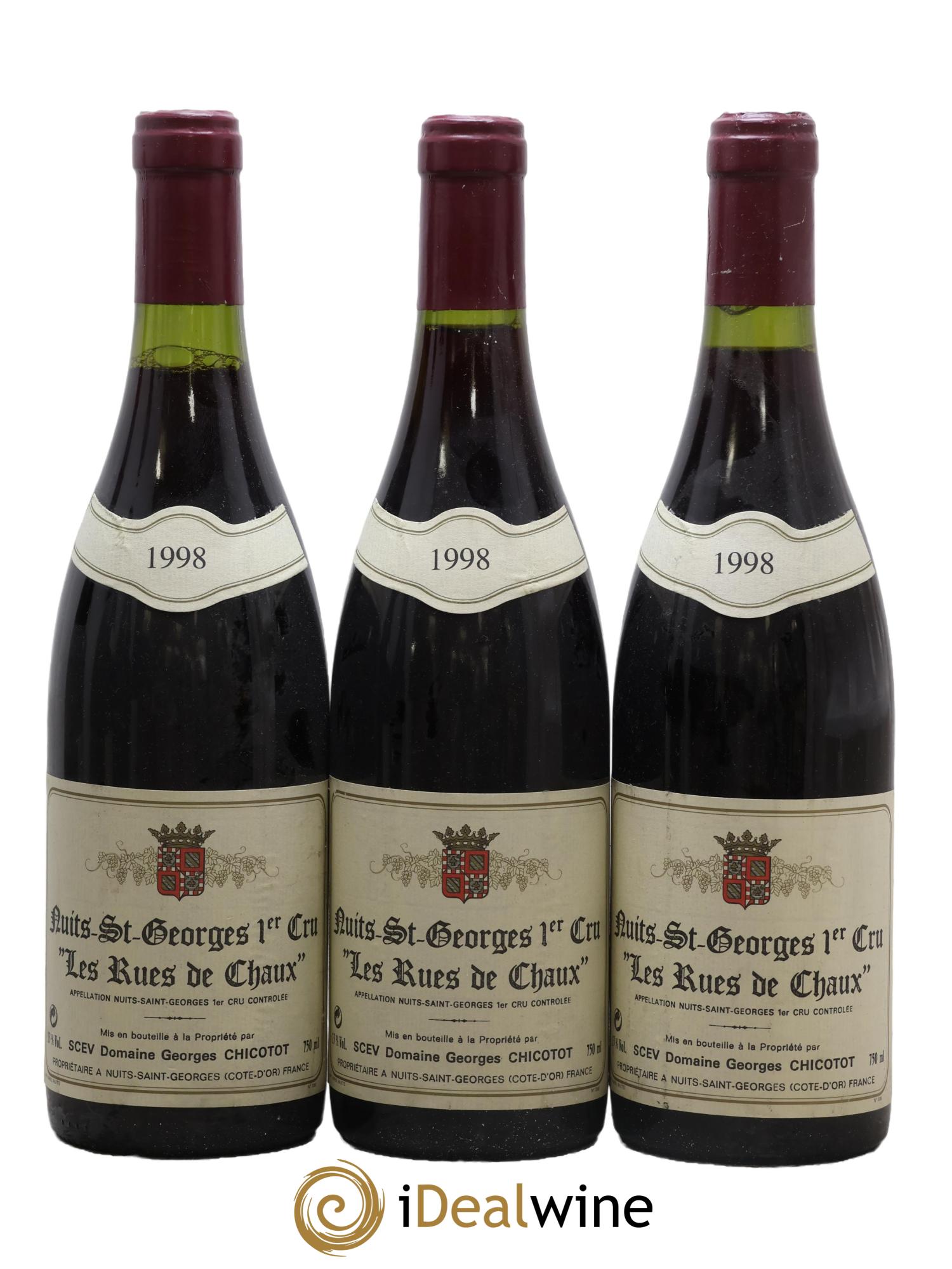 Nuits-Saint-Georges 1er Cru Rues de Chaux Chicotot 1998 - Posten von 3 Flaschen - 0