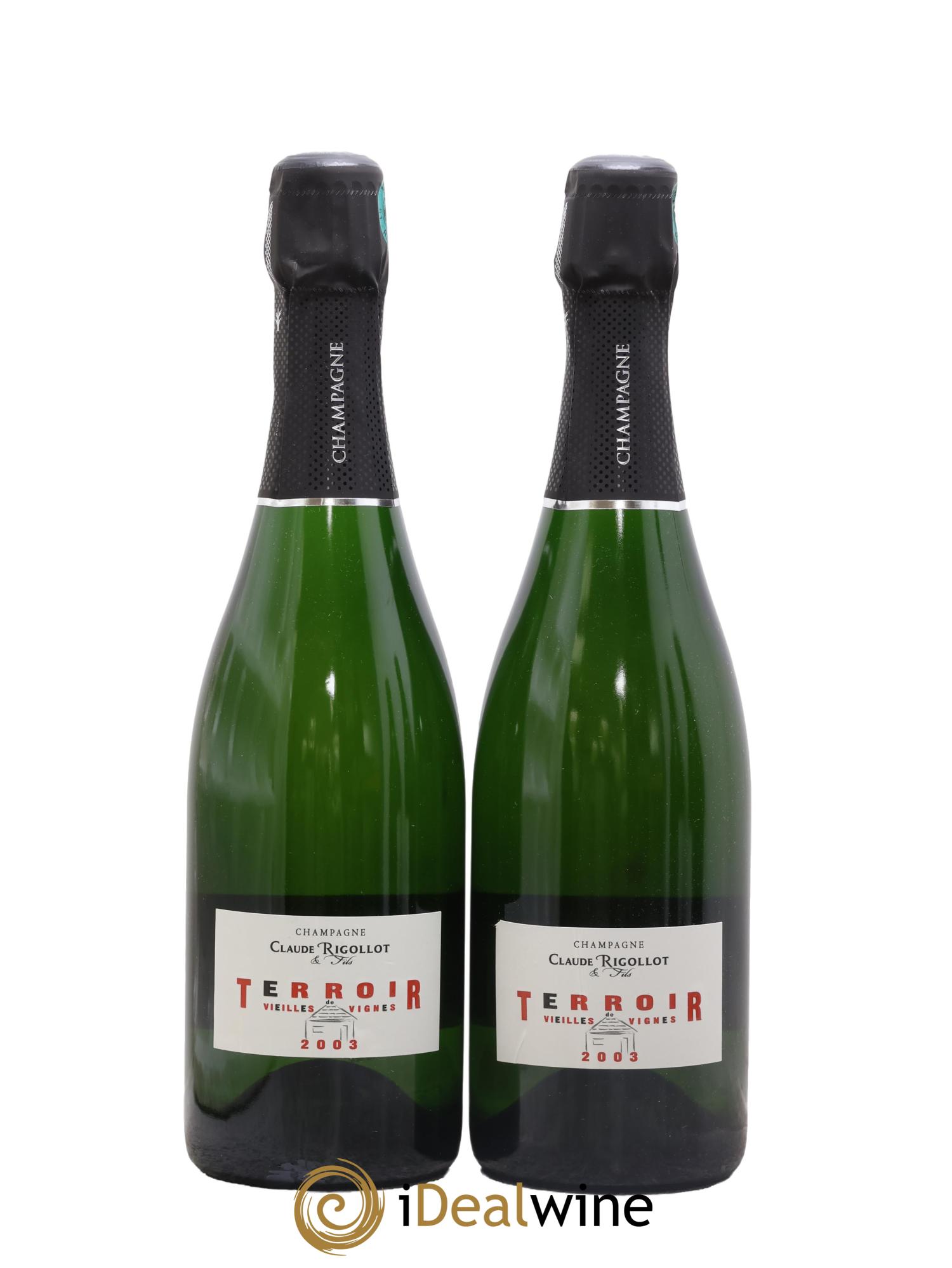 Champagne Extra Brut Terroir Vieilles Vignes dégorgé 2024 C.Rigollot 2003 - Lot de 2 bouteilles - 0