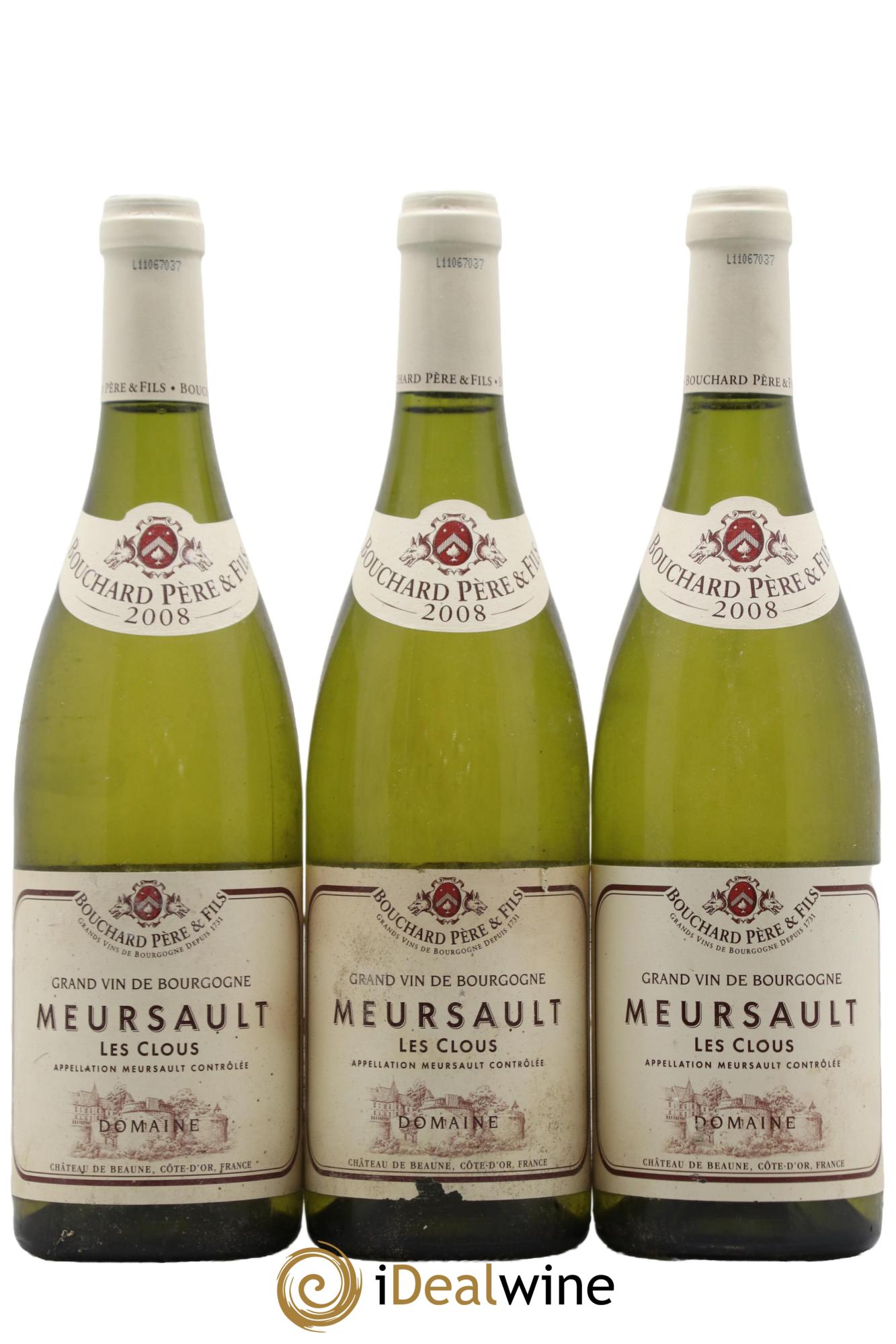 Meursault Les Clous Bouchard Père & Fils 2008 - Lot de 3 bouteilles - 0