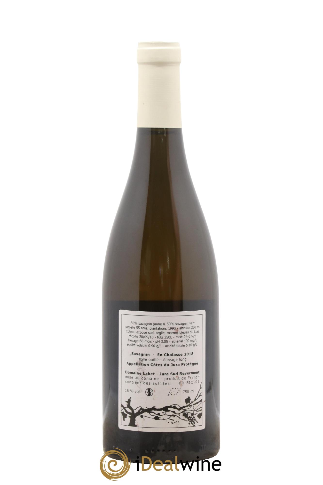 Côtes du Jura Savagnin en Chalasse Elevage Long Romain - Julien - Charline Labet 2018 - Lot de 1 bouteille - 1