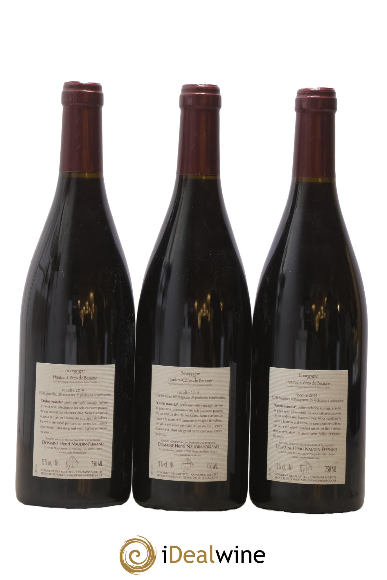 Hautes-Côtes de Beaune Orchis Mascula Naudin-Ferrand (Domaine) 2019 - Lotto di 3 bottiglie - 1
