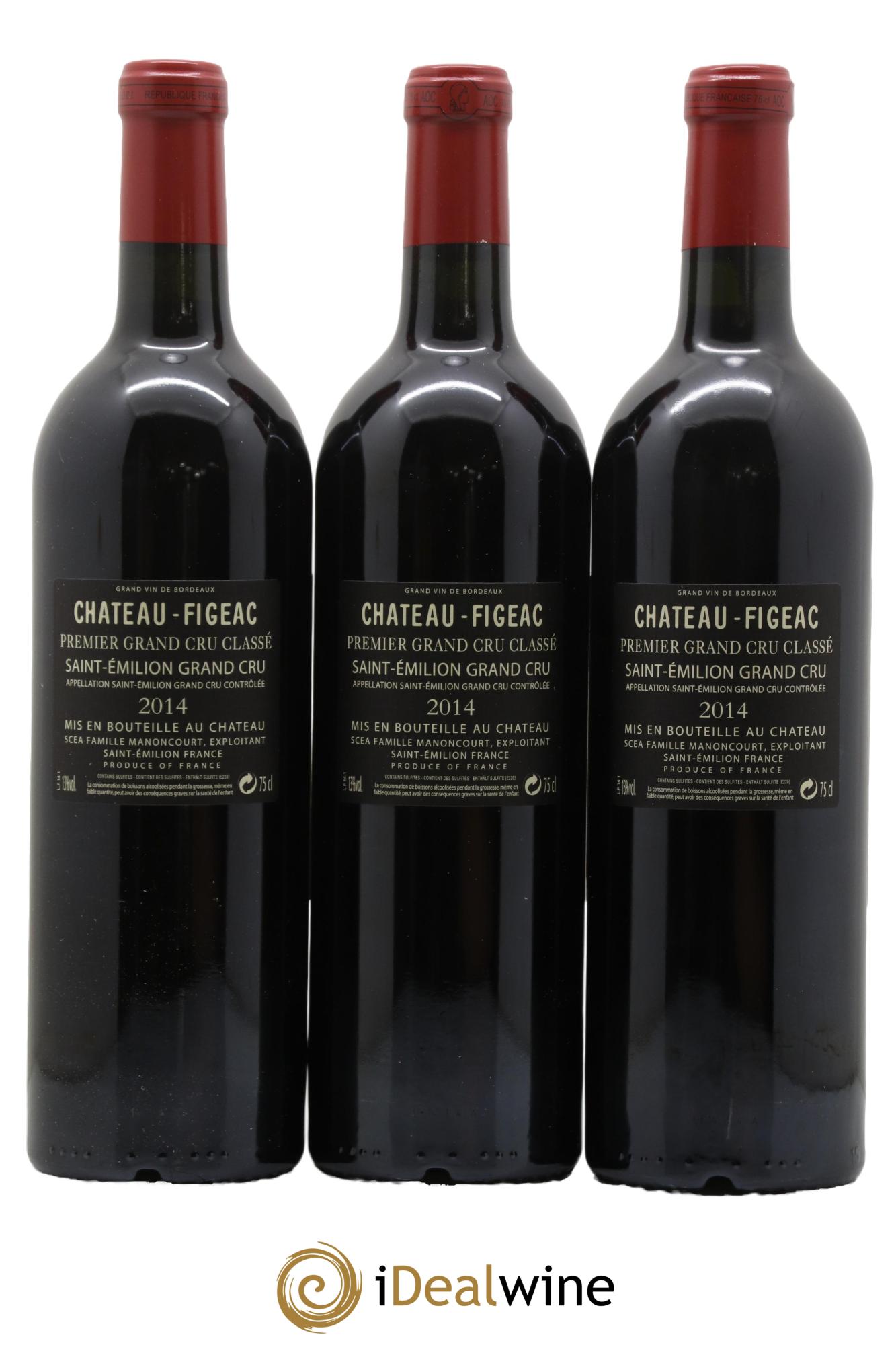 Château Figeac 1er Grand Cru Classé A 2014 - Lot of 3 bottles - 1