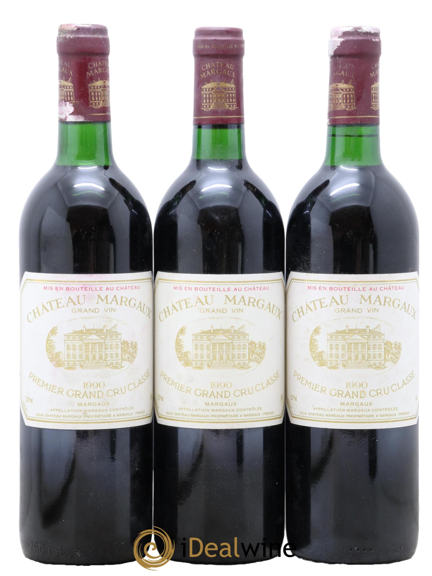 Château Margaux 1er Grand Cru Classé 1990 - Lot de 3 bouteilles - 0