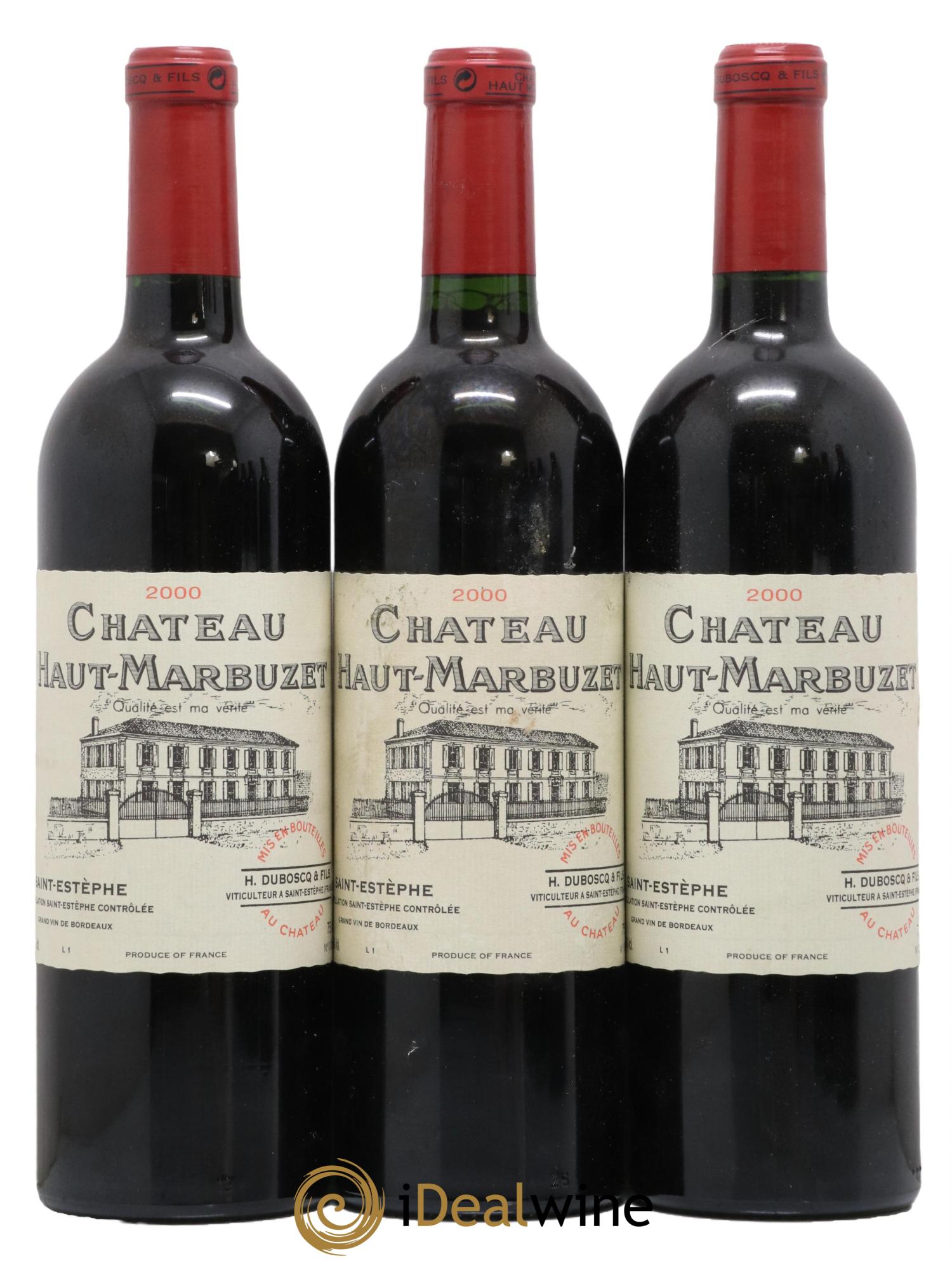 Château Haut Marbuzet 2000 - Lot de 3 bouteilles - 0