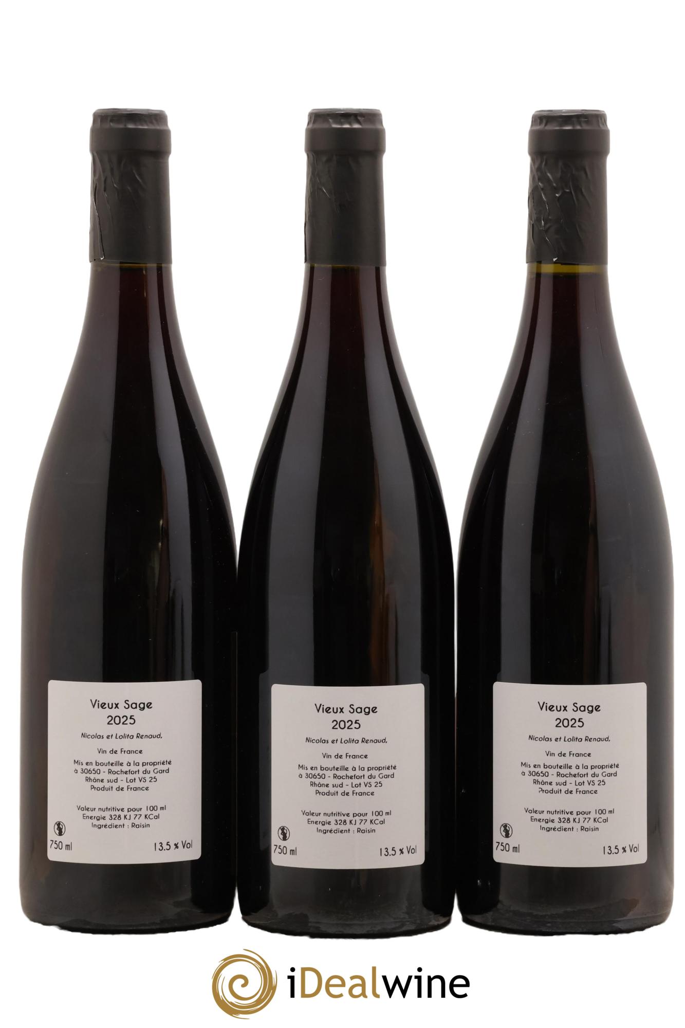 Vin de France Vieux Sage Clos des Grillons 2025 - Lot of 3 bottles - 1