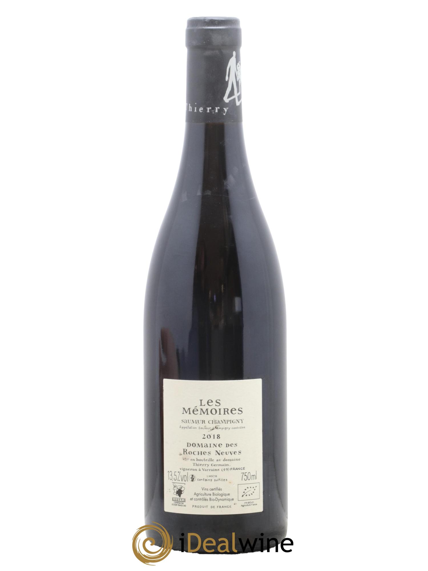 Saumur-Champigny Les Mémoires Domaine des Roches Neuves - Thierry Germain 2018 - Lot de 1 bouteille - 1