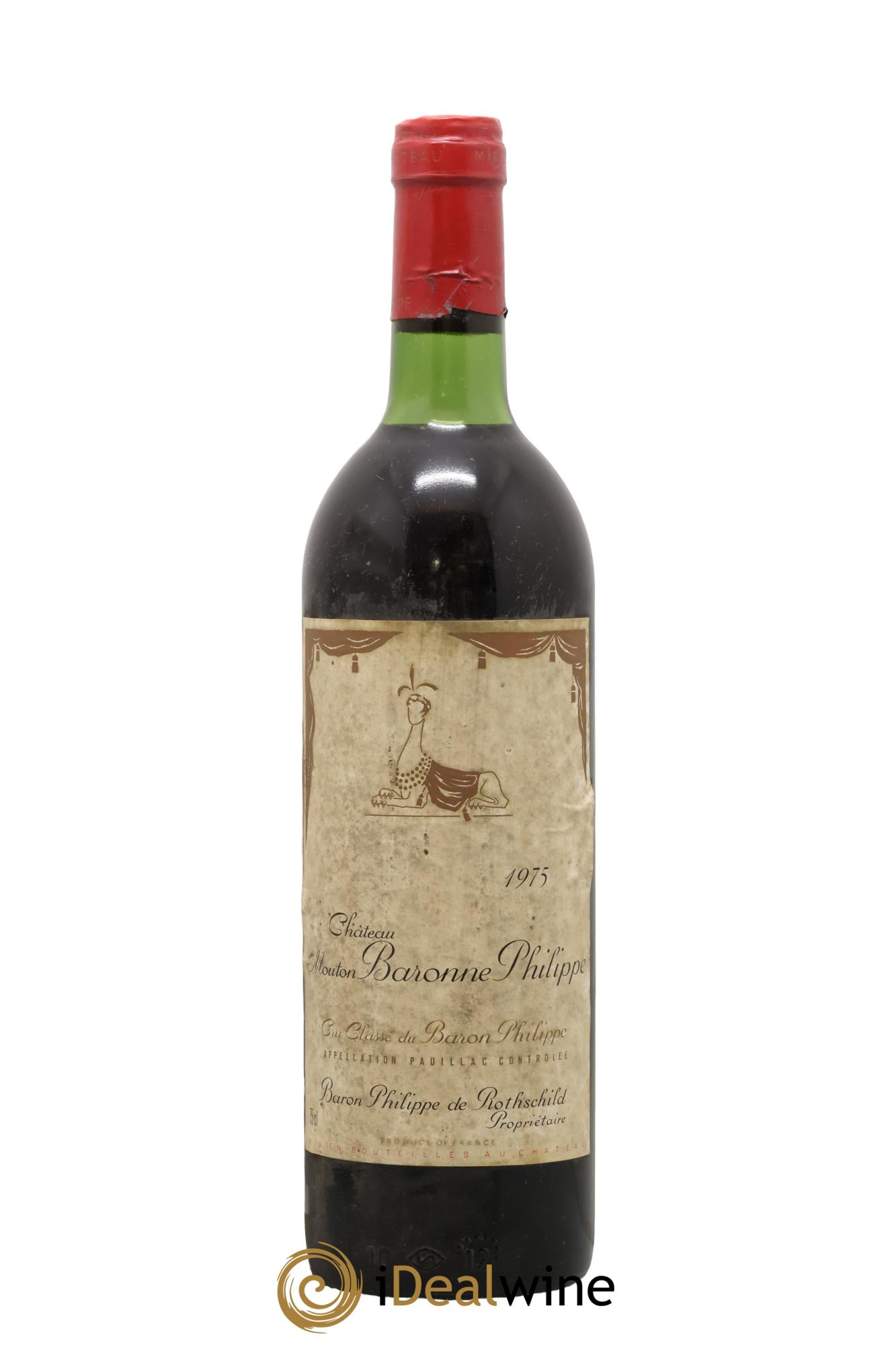 Château d' Armailhac - Mouton Baron(ne) Philippe 5ème Grand Cru Classé 1975 - Lot de 1 bouteille - 0