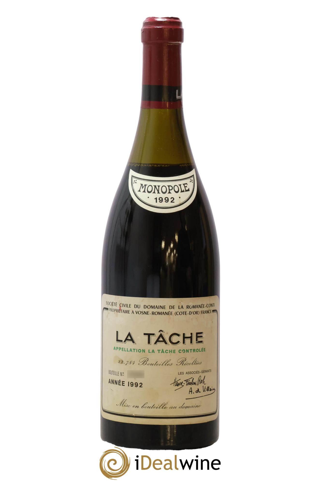 La Tâche Grand Cru Domaine de la Romanée-Conti 1992 - Lot of 1 bottle - 0