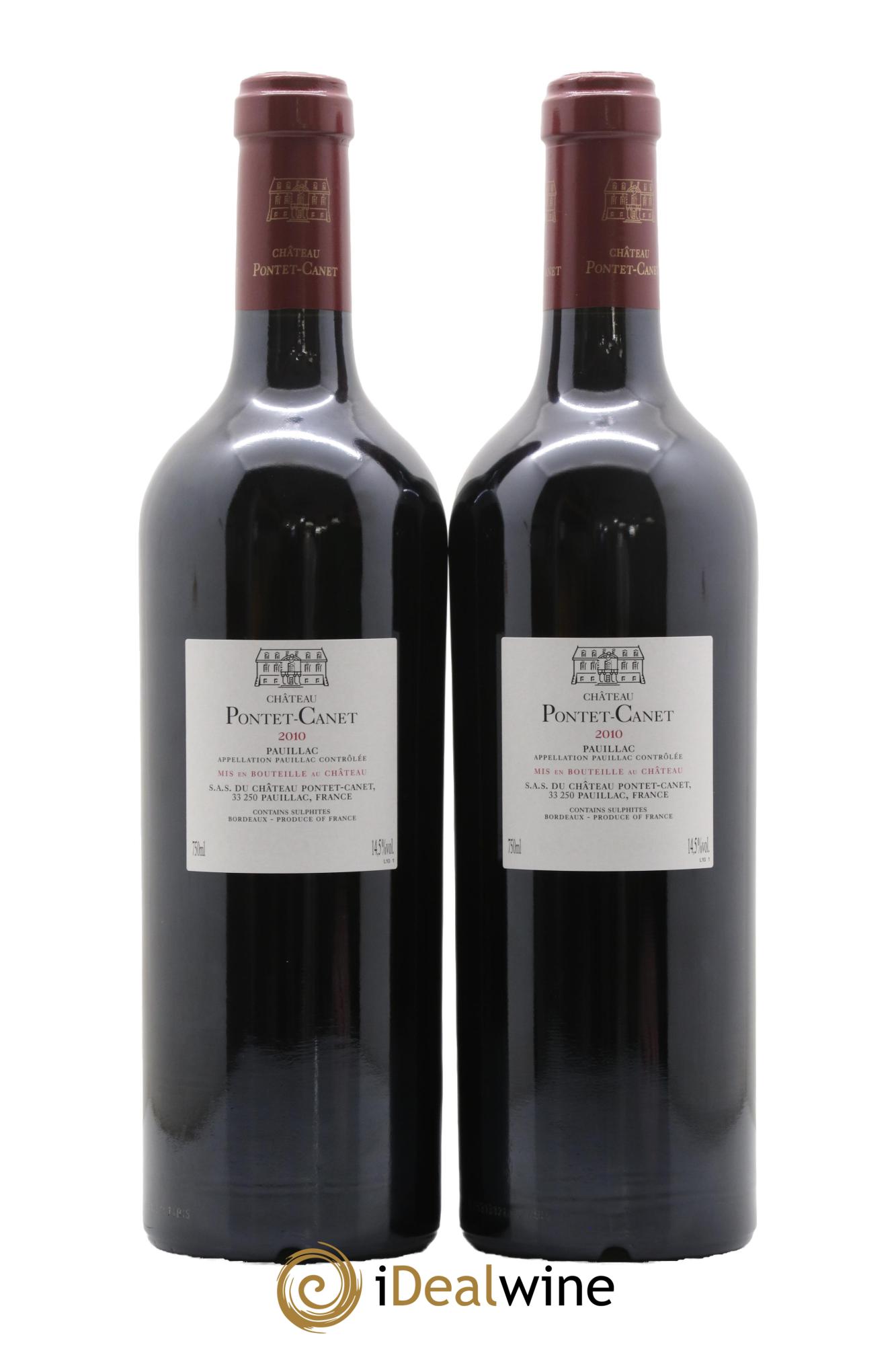 Château Pontet Canet 5ème Grand Cru Classé 2010 - Lot de 2 bouteilles - 1