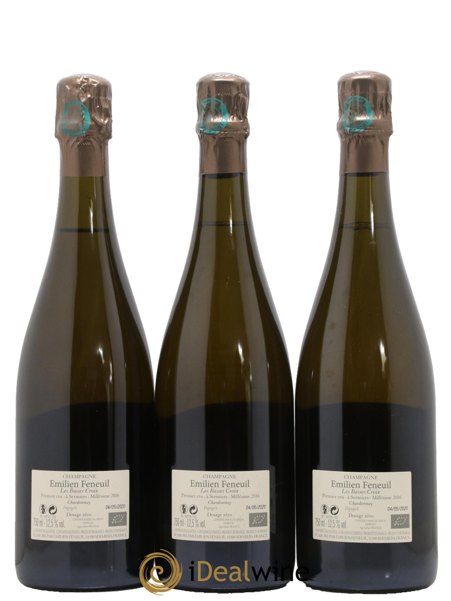 Champagne Les Basses Croix Emilien Feneuil 2016 - Lot de 3 bouteilles - 1