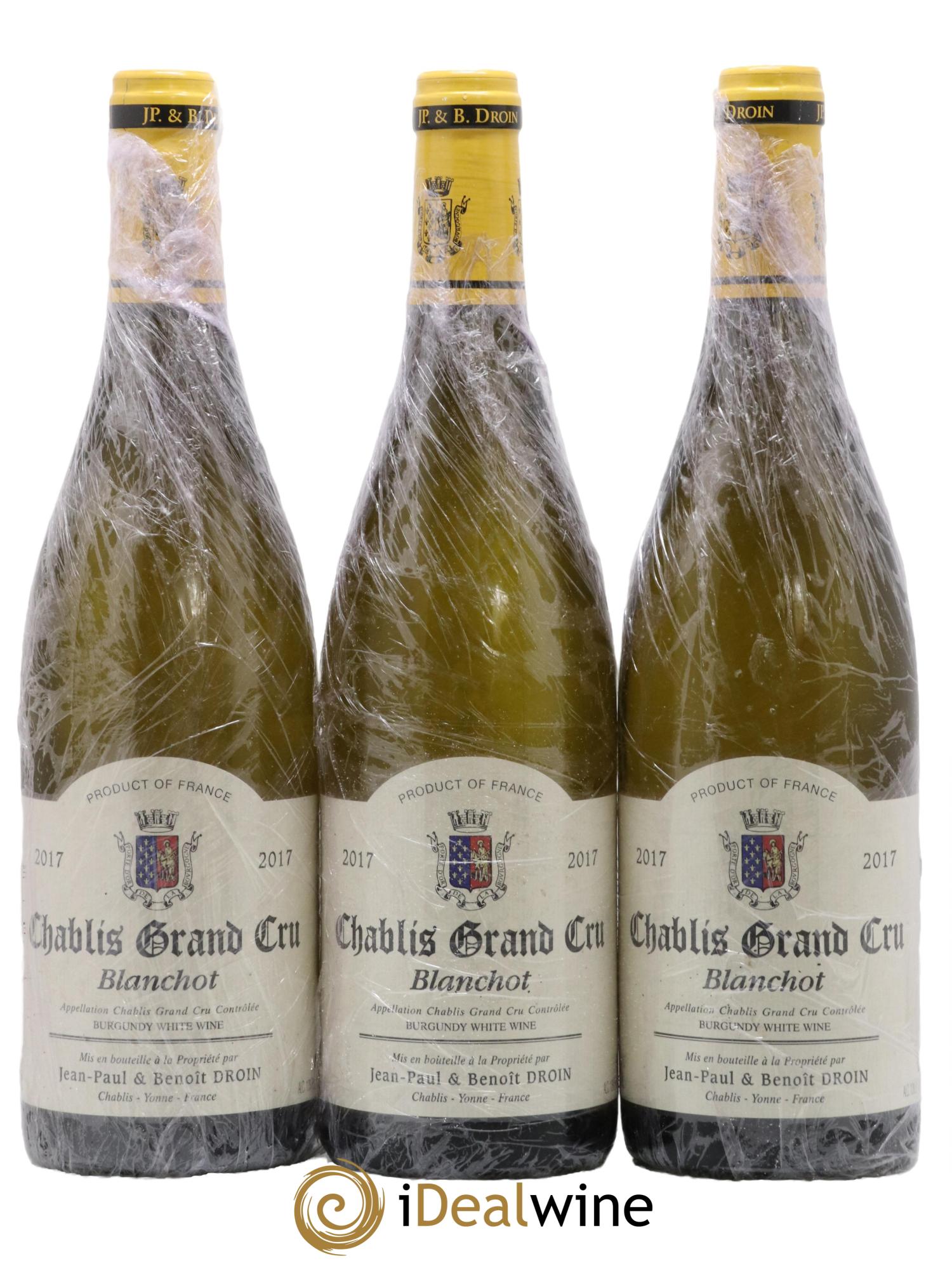 Chablis Grand Cru Blanchot Jean-Paul & Benoît Droin (Domaine) 2017 - Lot de 3 bouteilles - 0