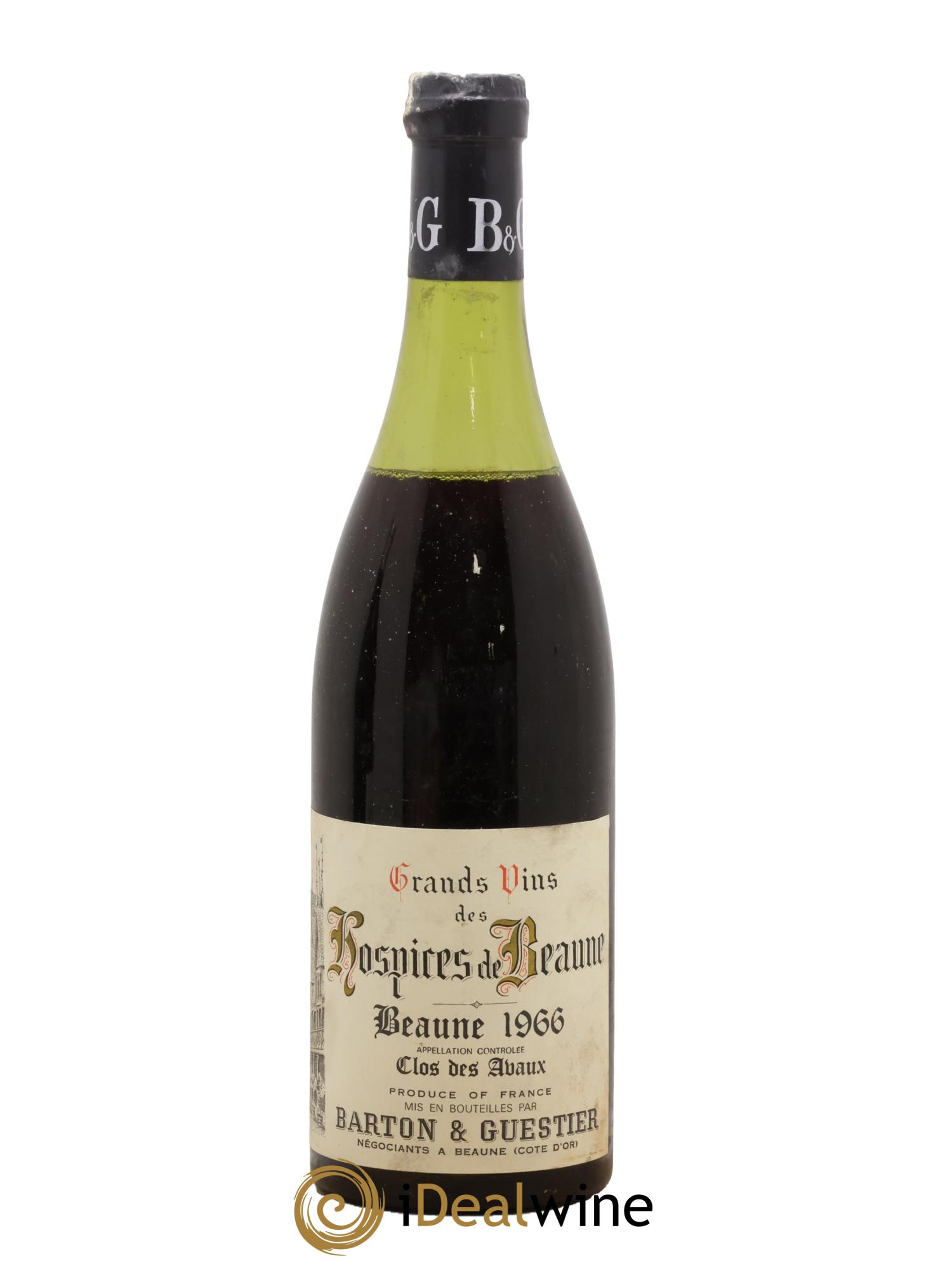 Beaune Clos Des Avaux Hospices de Beaune Barton & Guestier 1966 - Lot de 1 bouteille - 0