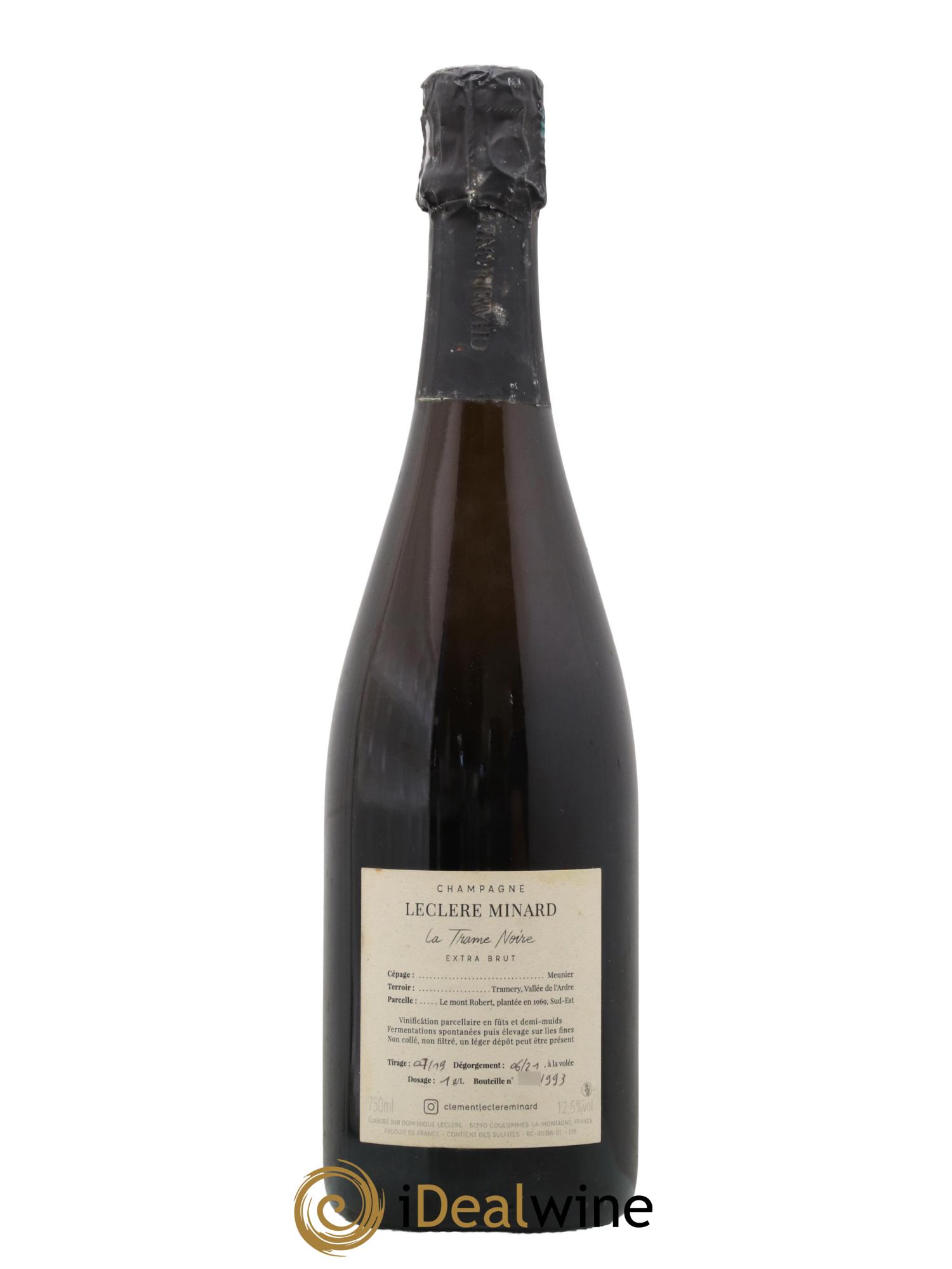 Champagne Extra Brut La Trame noire Leclere Minard - Lot de 1 bouteille - 1