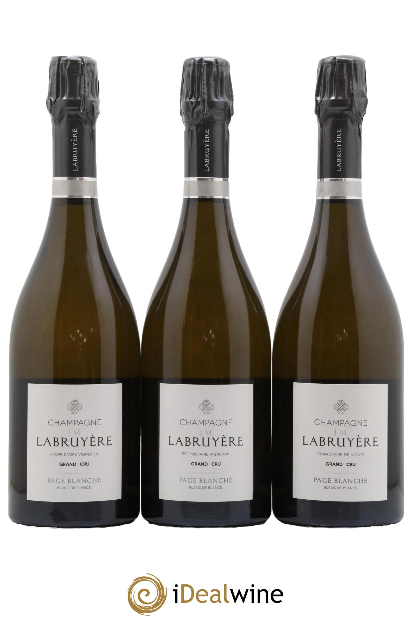 Champagne Grand Cru Blanc de Blancs Page Blanche Labruyère - Lot of 3 bottles - 0