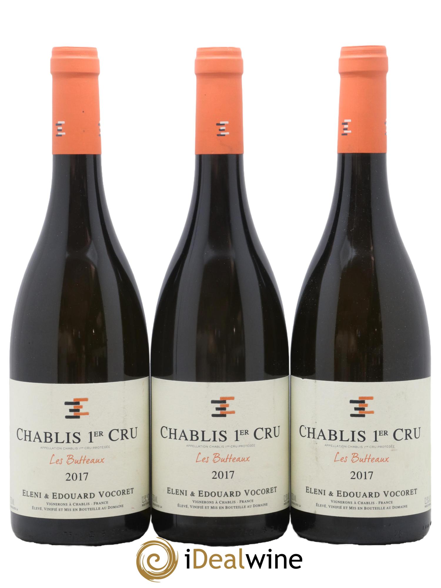 Chablis 1er Cru Les Butteaux Eleni et Edouard Vocoret 2017 - Lot de 3 bouteilles - 0