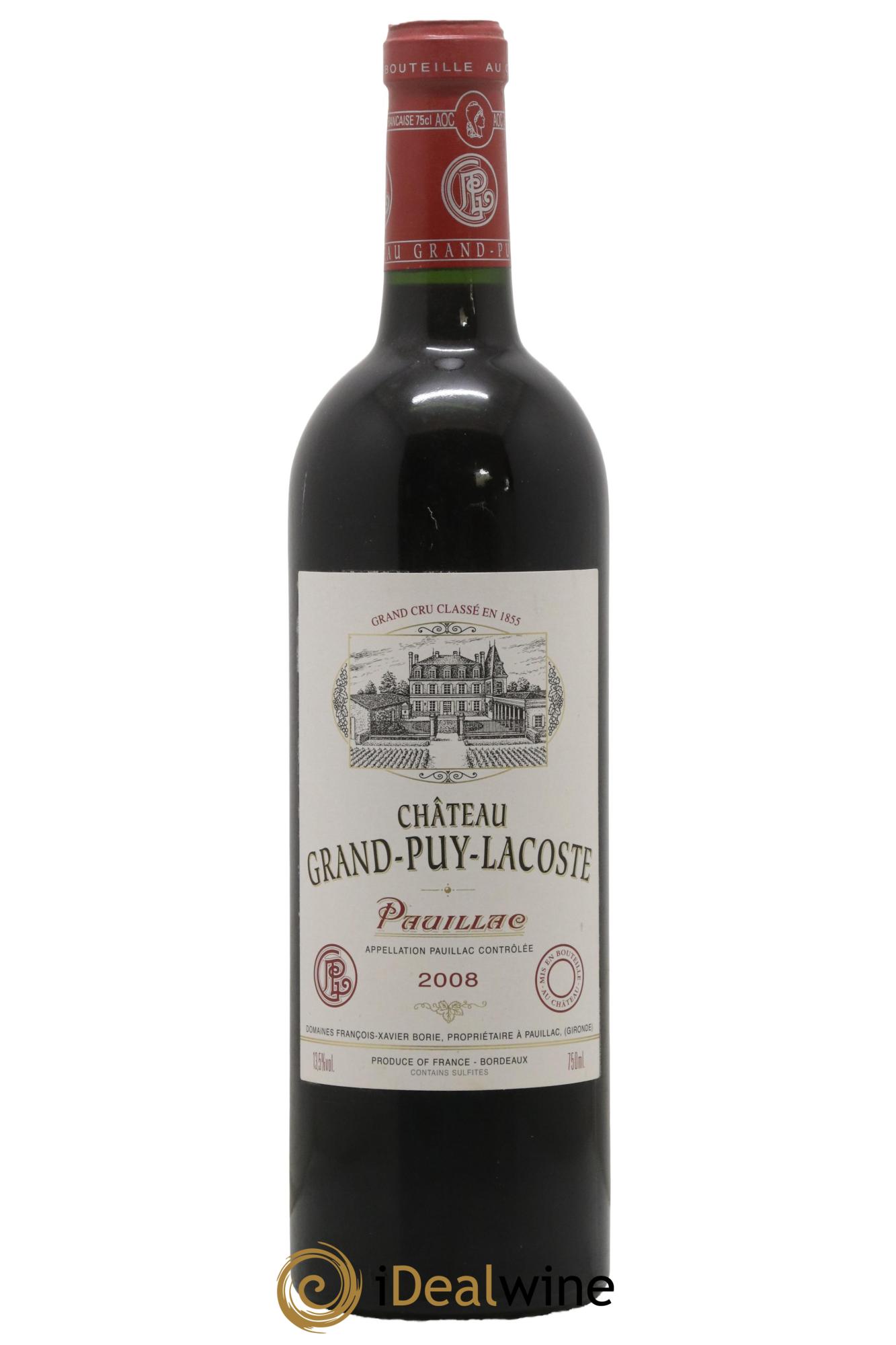 Château Grand Puy Lacoste 5ème Grand Cru Classé 2008 - Lot de 1 bouteille - 0