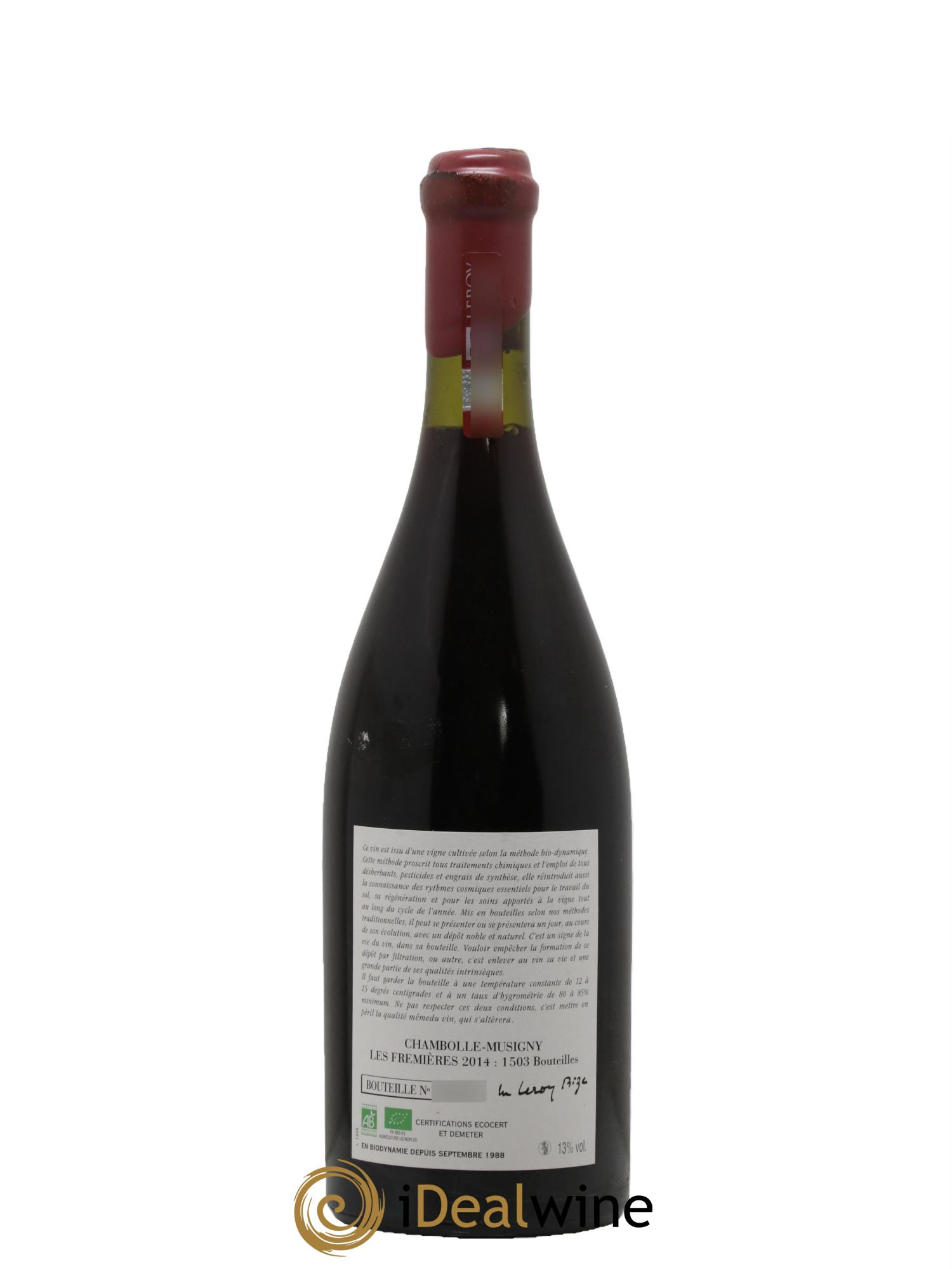 Chambolle-Musigny Les Fremières Leroy (Domaine) 2014 - Lot de 1 bouteille - 1