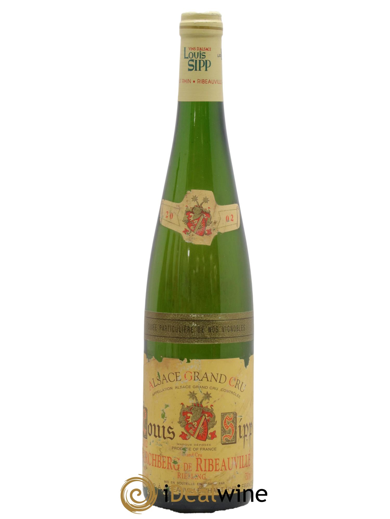 Alsace Riesling Grand Cru Kirchberg de Ribeauvillé Domaine Louis Sipp 2002 - Posten von 1 Flasche - 0