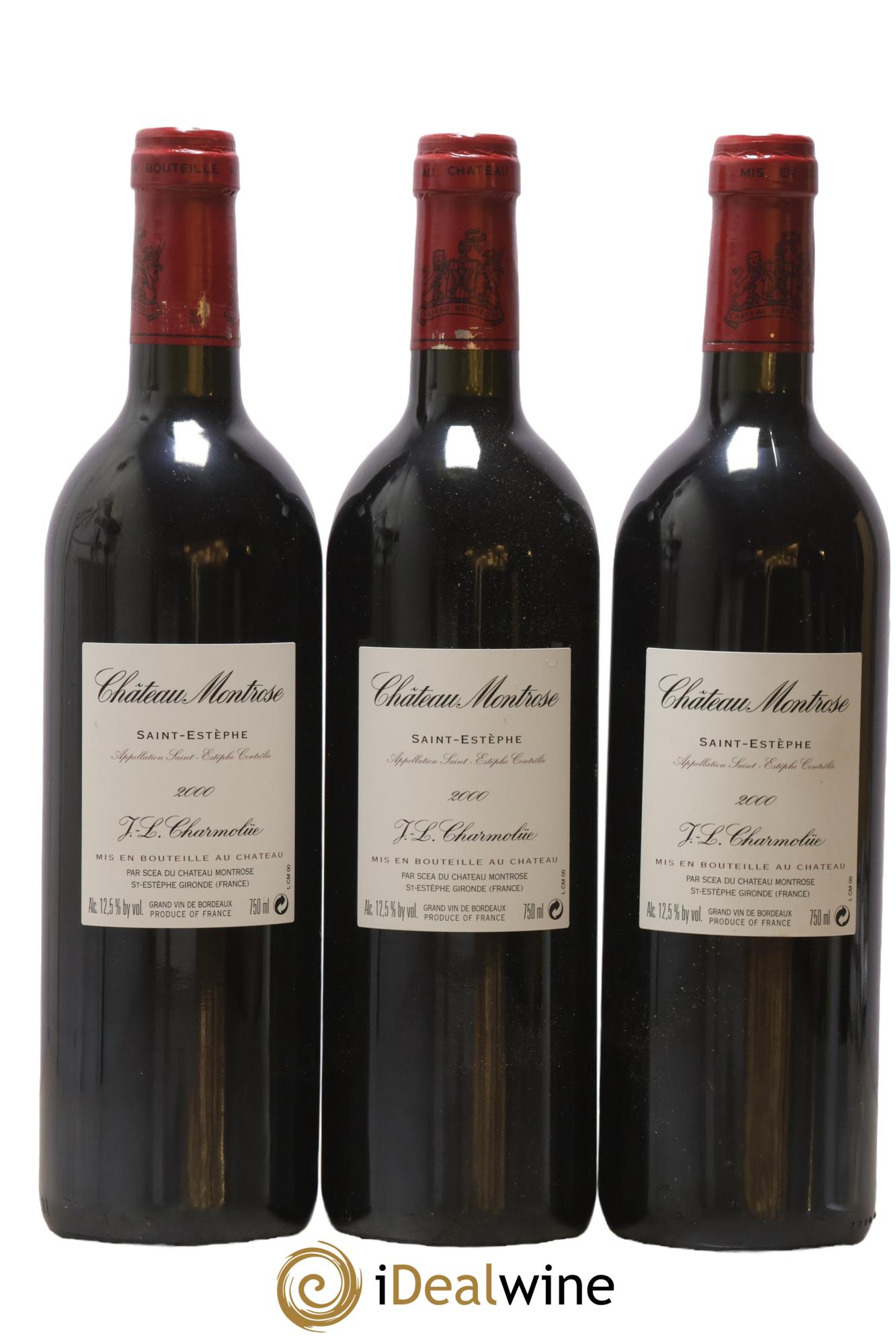 Château Montrose 2ème Grand Cru Classé 2000 - Lot de 3 bouteilles - 1