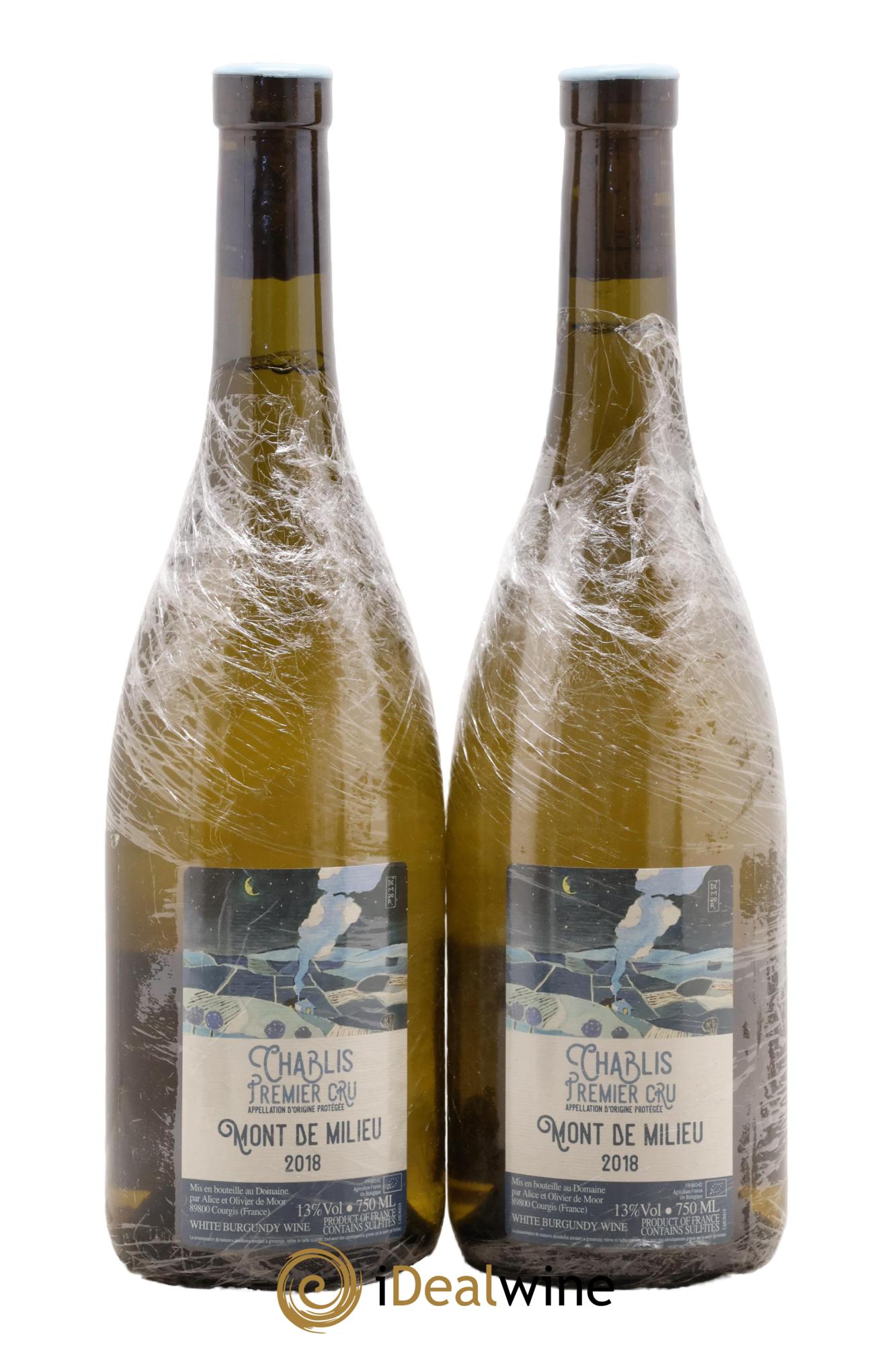 Chablis 1er Cru Mont de Milieu Alice et Olivier De Moor 2018 - Lot de 2 bouteilles - 0