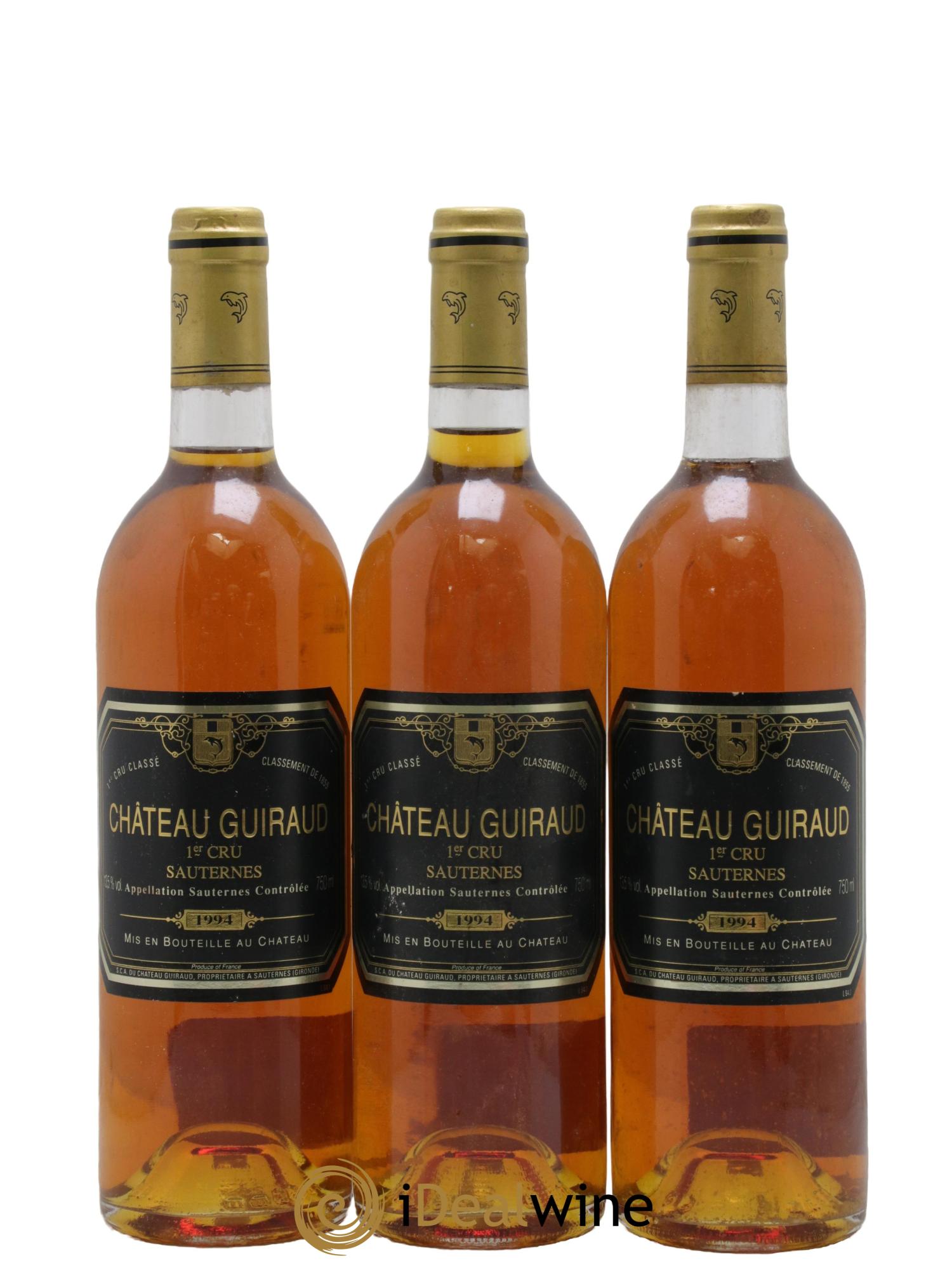 Château Guiraud 1er Grand Cru Classé 1994 - Lot of 3 bottles - 0