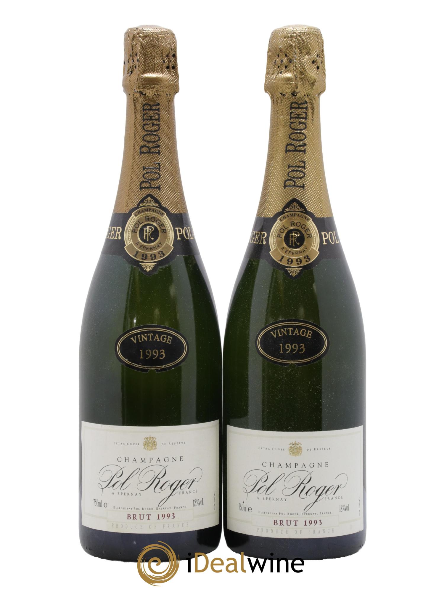 Brut Vintage Pol Roger 1993 - Posten von 2 Flaschen - 0