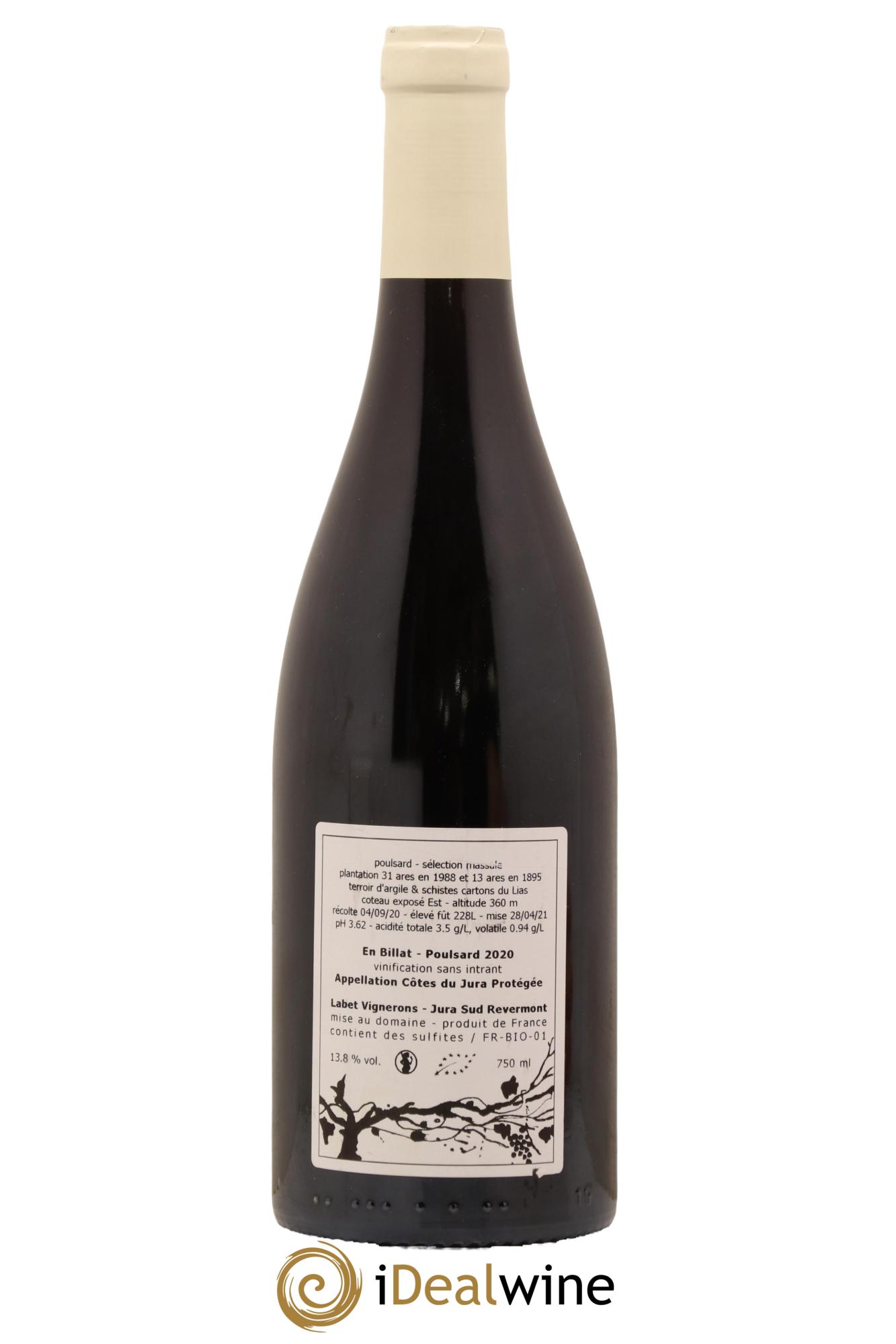 Côtes du Jura Poulsard En Billat Romain - Julien - Charline Labet 2020 - Lot de 1 bouteille - 1