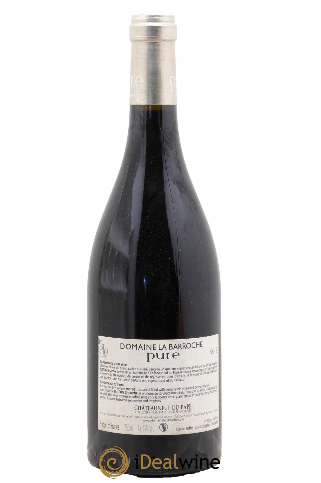 Châteauneuf-du-Pape Cuvée Pure Domaine La Barroche 2019 - Lot de 1 bouteille - 1