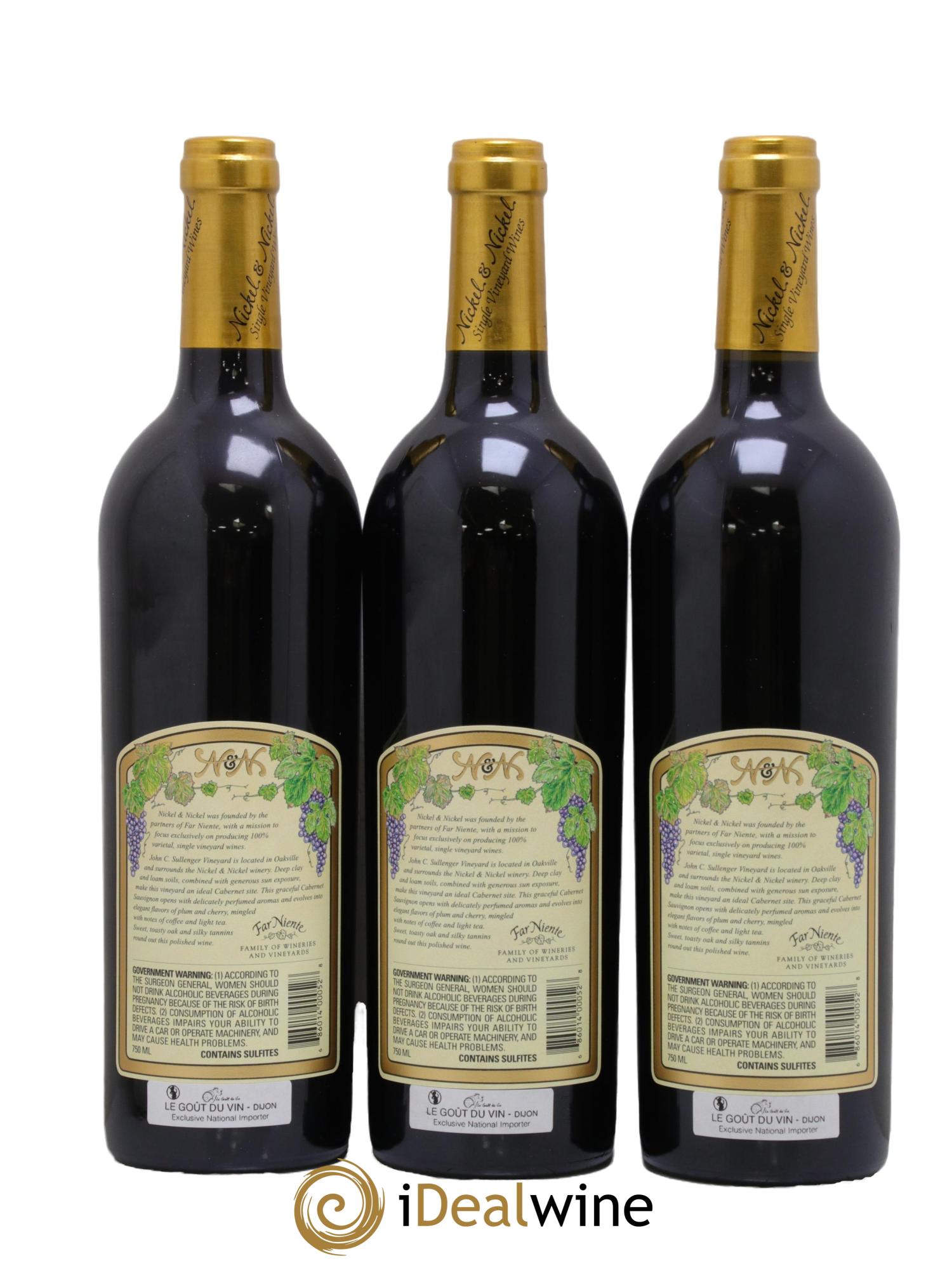 USA Napa Valley John Sullenger Cabernet Nickel&Nickel 2019 - Lot de 3 bouteilles - 1