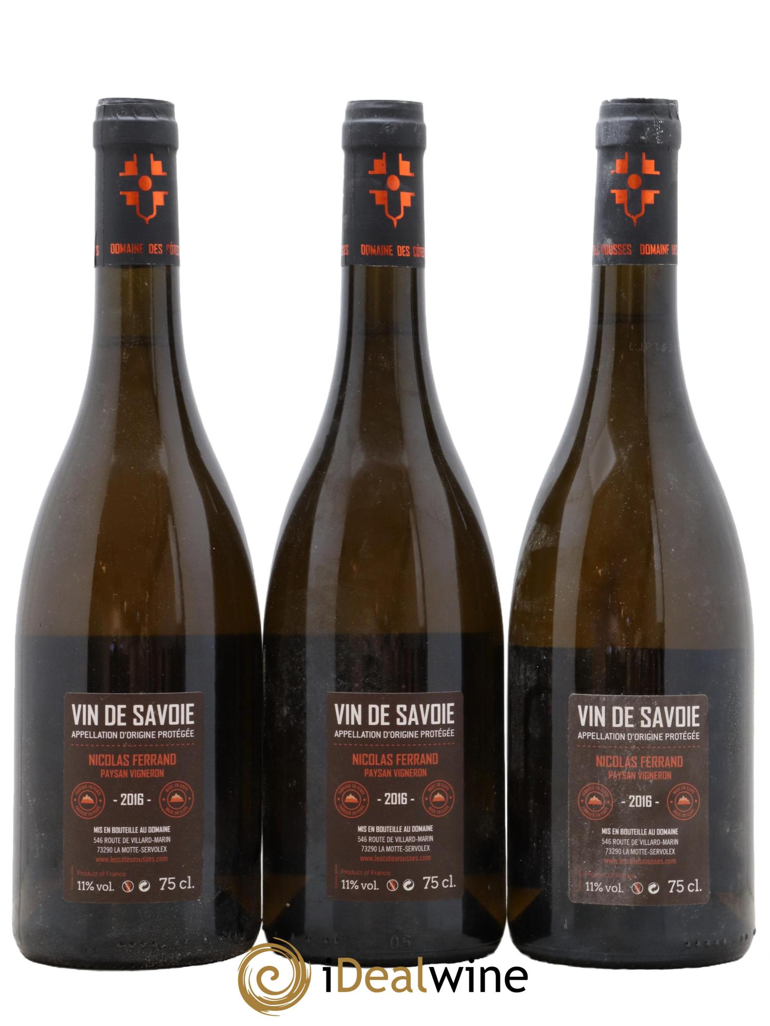Vin de Savoie La Pente Cotes Rousses 2016 - Lot de 3 bouteilles - 1