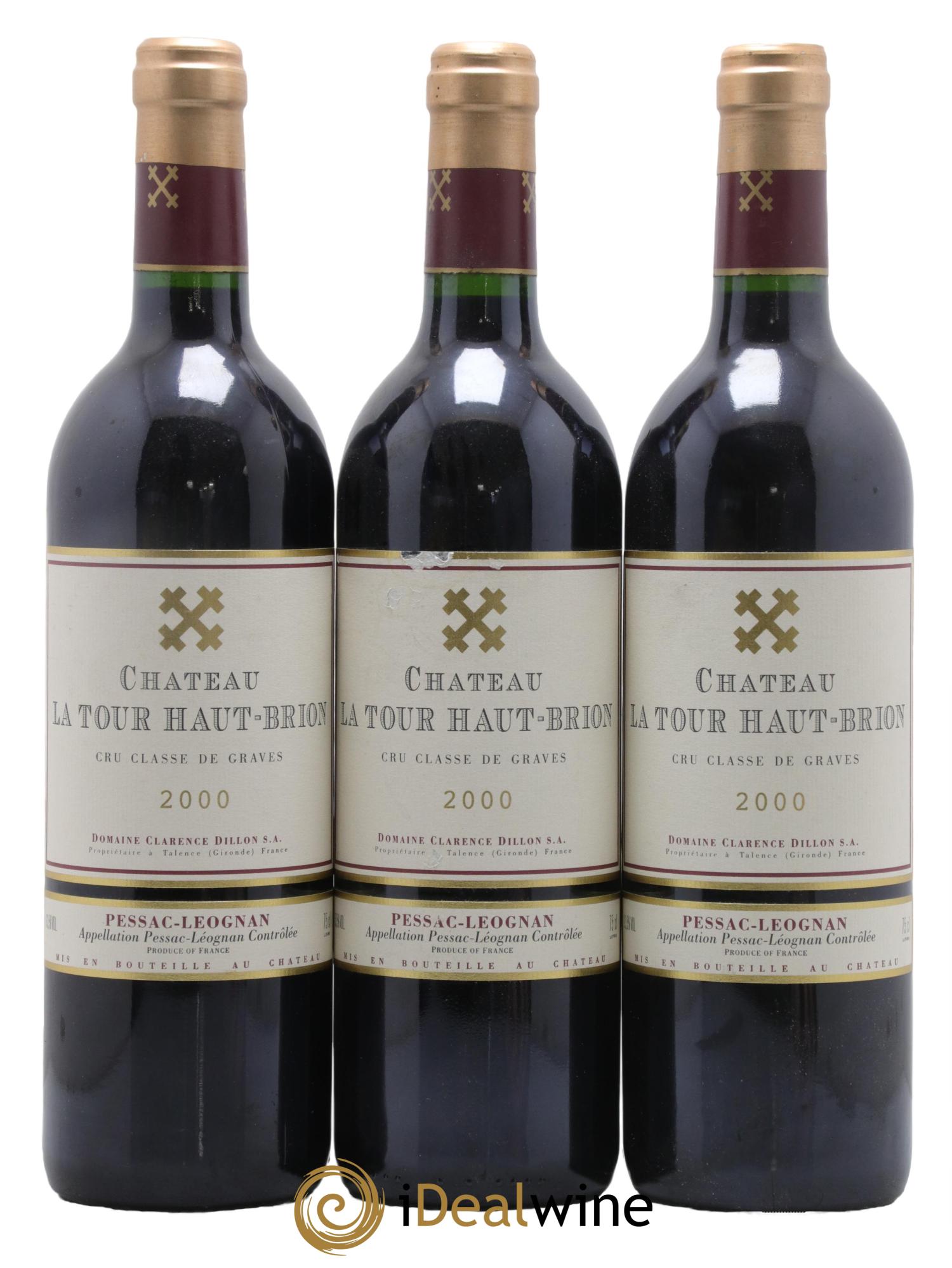 Château la Tour Haut-Brion Cru Classé de Graves 2000 - Lot de 3 bouteilles - 0